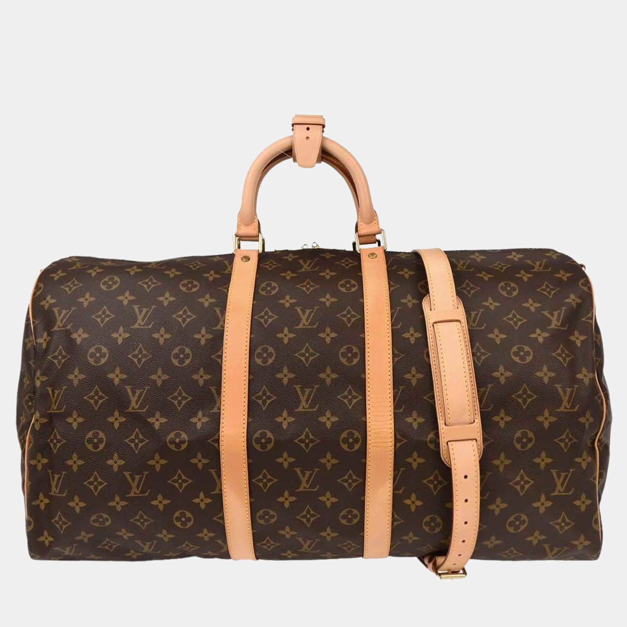 Pre Owned Louis Vuitton Monogram Keepall Bandouliere 55 Duffle Bag