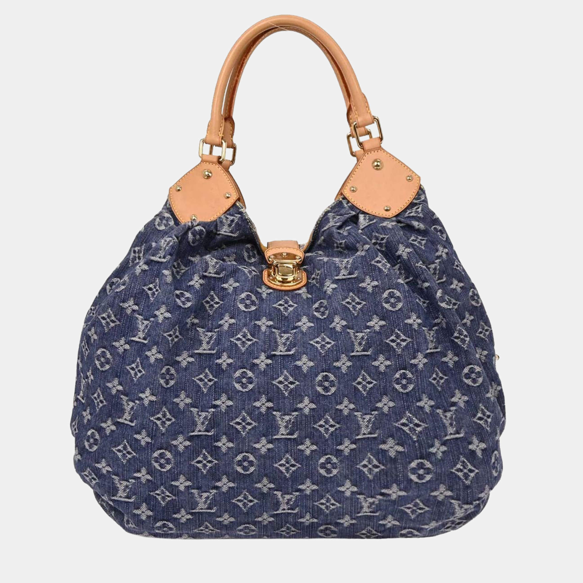Pre Owned Louis Vuitton Monogram Denim XL Handbag