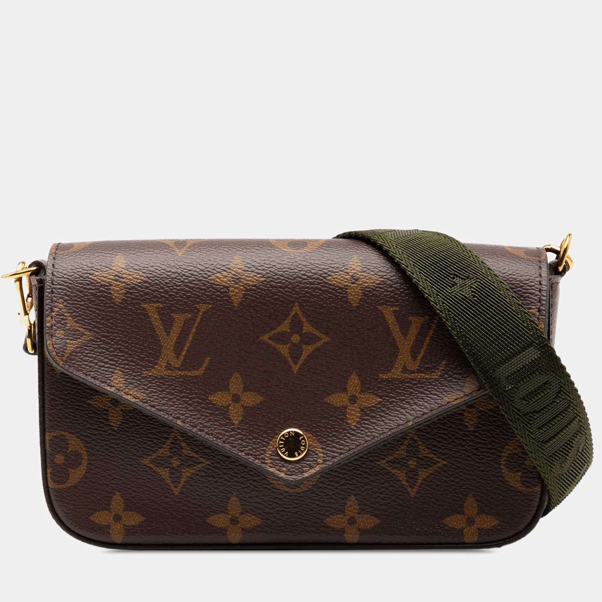 Pre Owned Louis Vuitton Brown Monogram Felicie Strap And Go