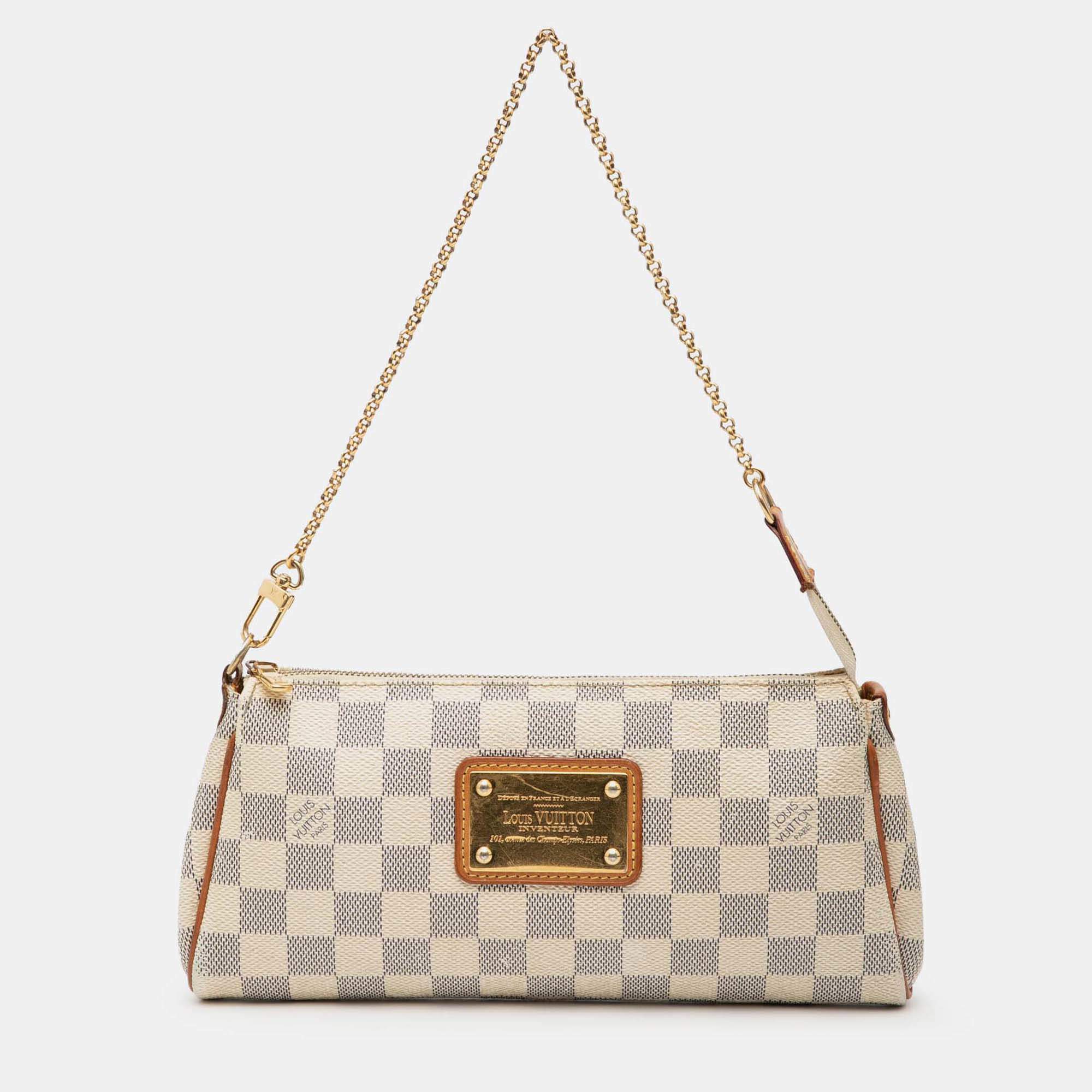 Pre Owned Louis Vuitton Eva Damier Azur Canvas Clutch Bag