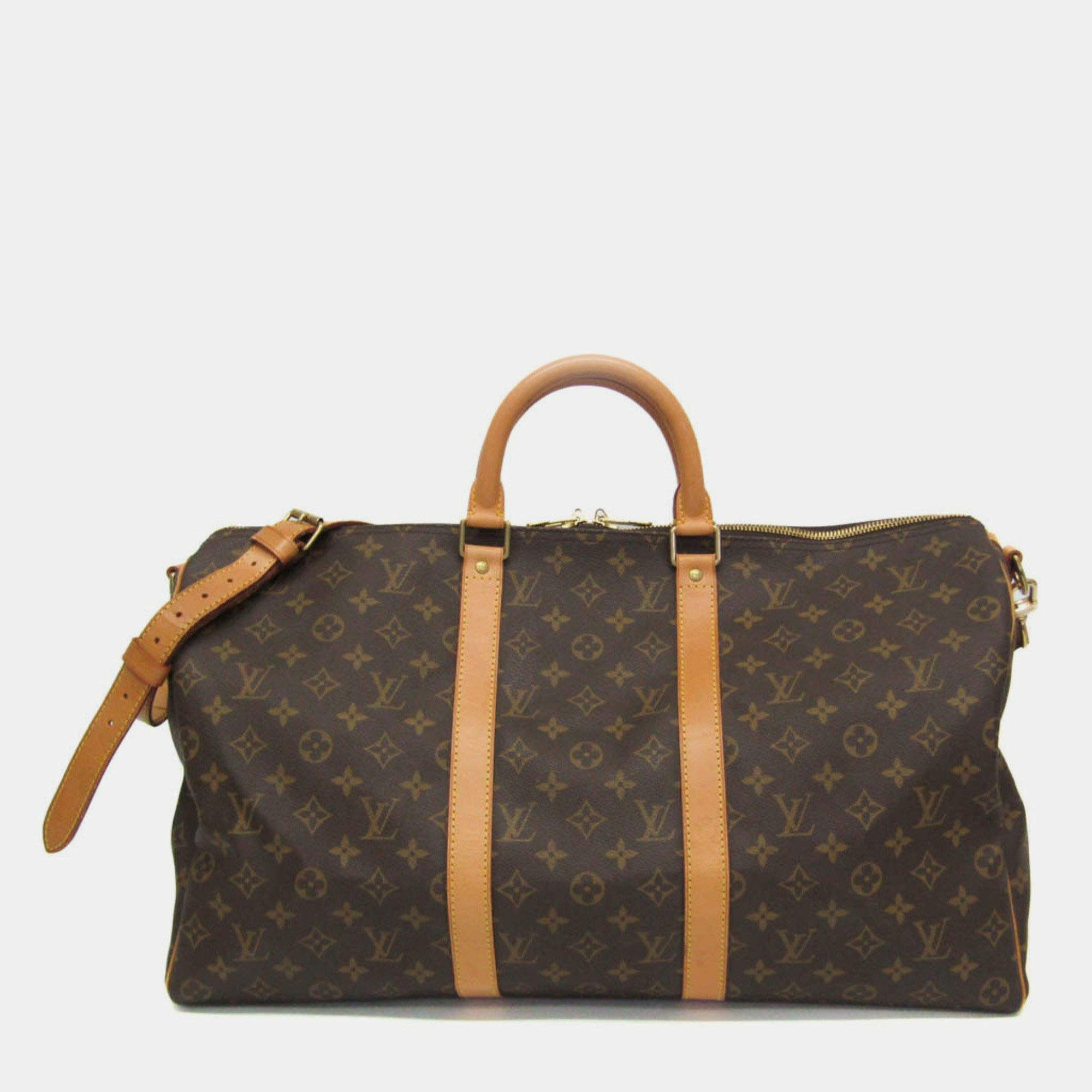 Pre Owned Louis Vuitton Monogram Keepall Bandouliere 50 Boston Bag Monogram