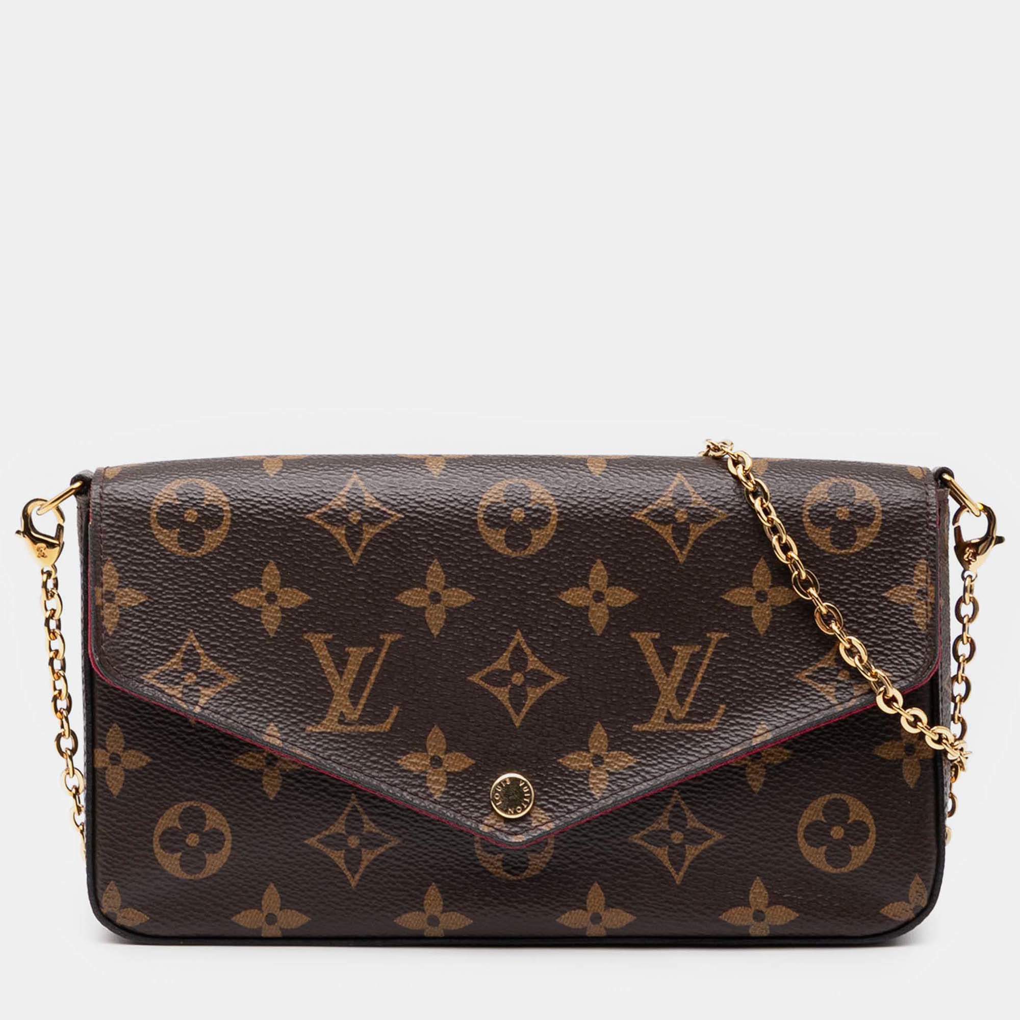 Pre Owned Louis Vuitton Brown Monogram Pochette Felicie