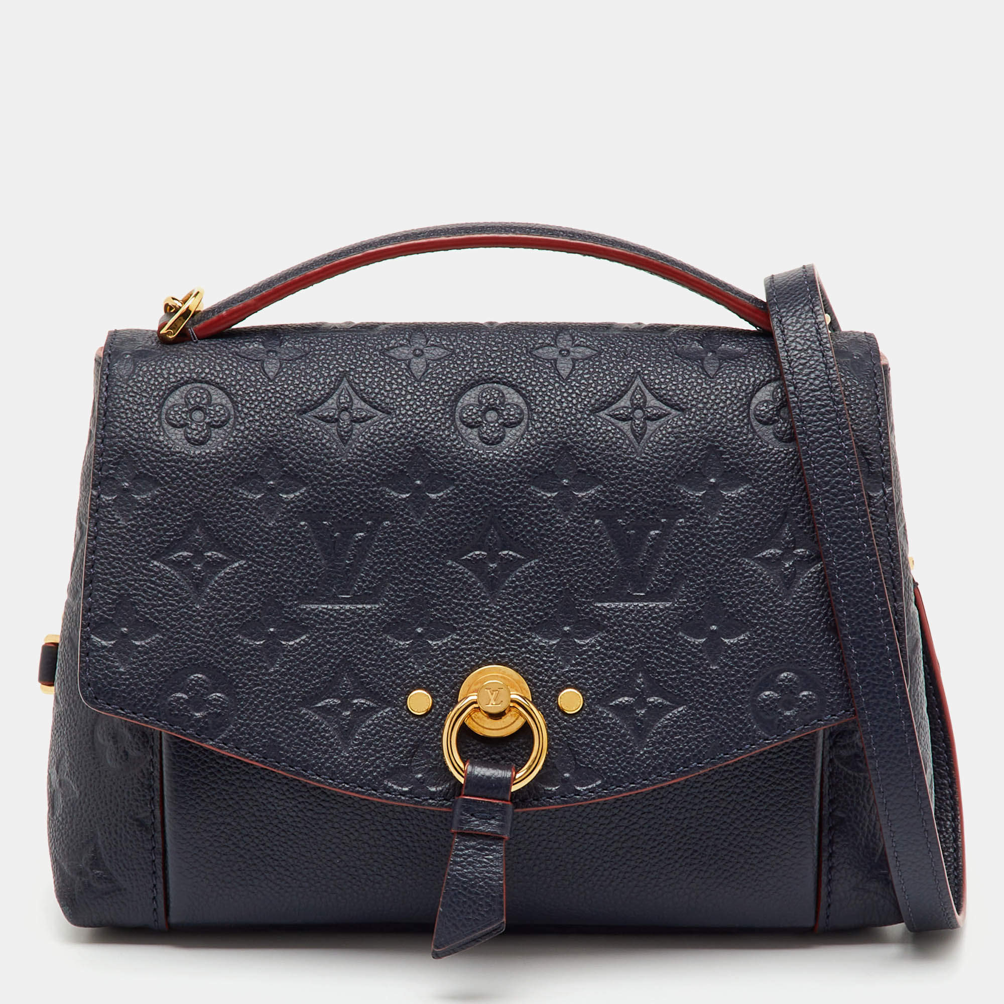 Pre Owned Louis Vuitton Bleu Infini Monogram Empreinte Leather BB Blanche Bag