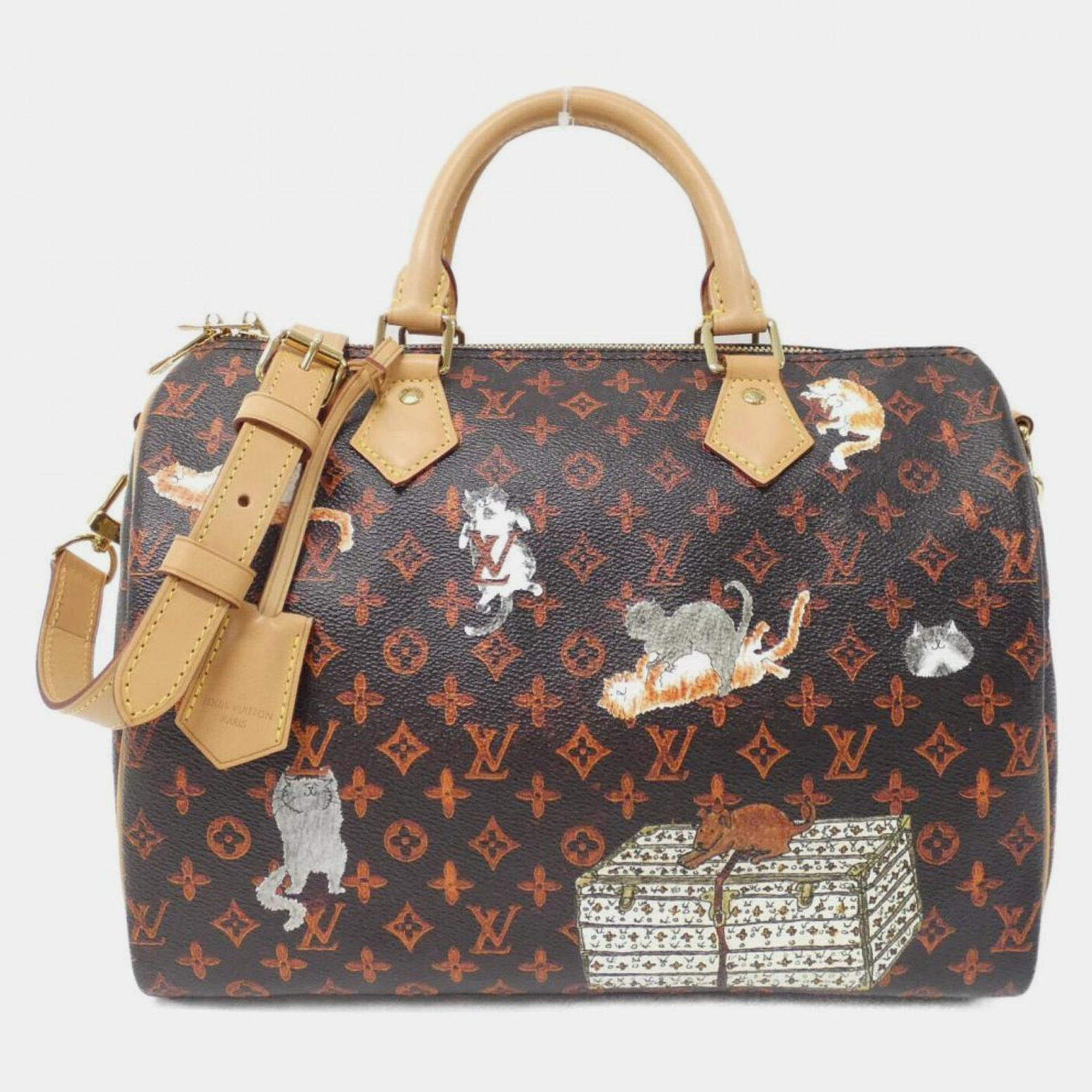 Pre Owned Louis Vuitton Catgram Speedy Bandouliere 30Cm Boston Bag