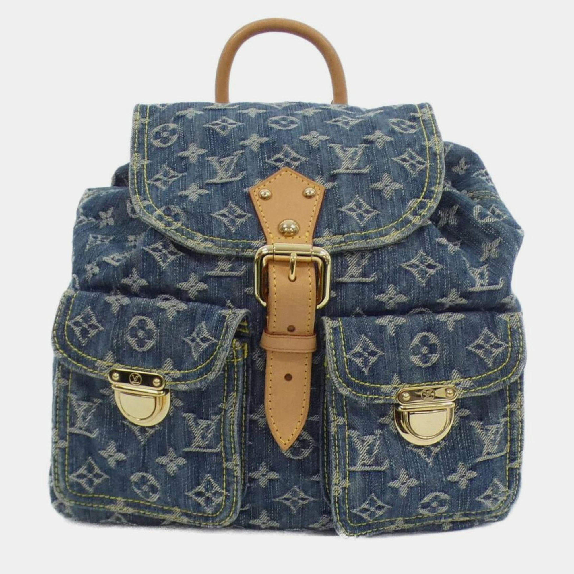 Pre Owned Louis Vuitton Monogram Denim Sac Ad GM Backpack