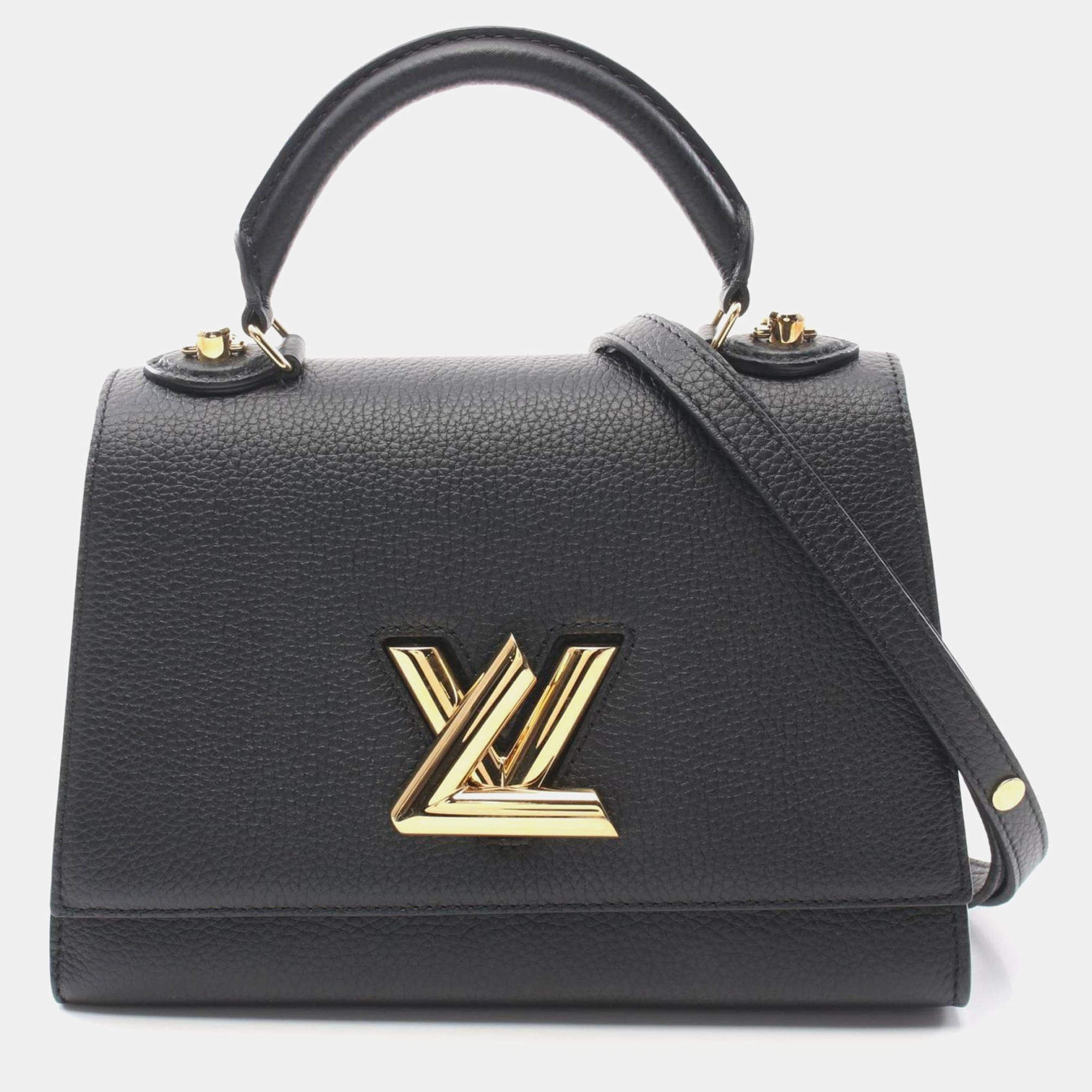 Pre Owned Louis Vuitton Twist One Handle Pm Handbag Leather Taurillon Black