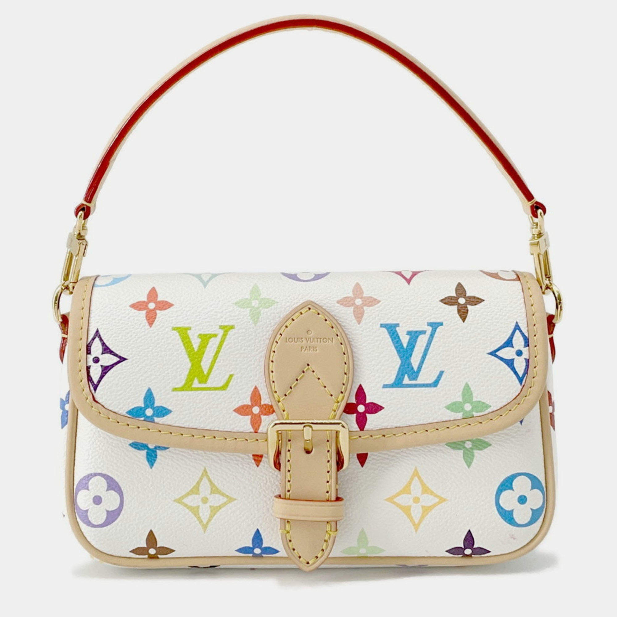 Pre Owned Louis Vuitton Monogram Multicolore Handbag LV×TM Nano Diane
