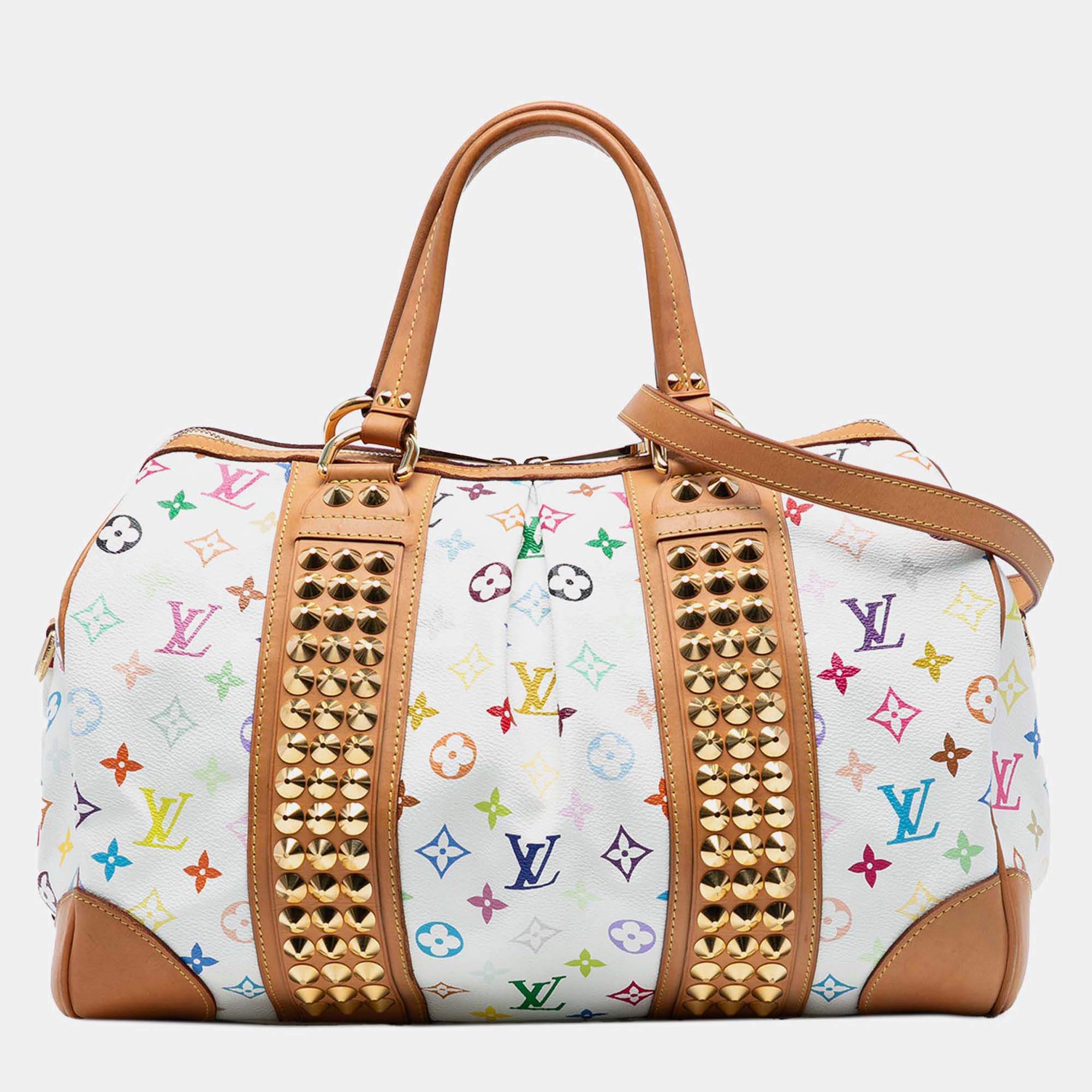 Pre Owned Louis Vuitton White Monogram Multicolore Courtney GM