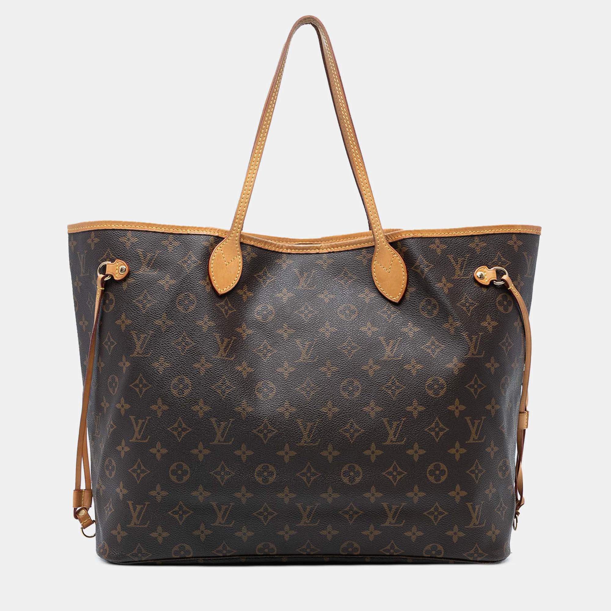 Pre Owned Louis Vuitton Brown Monogram Neverfull GM