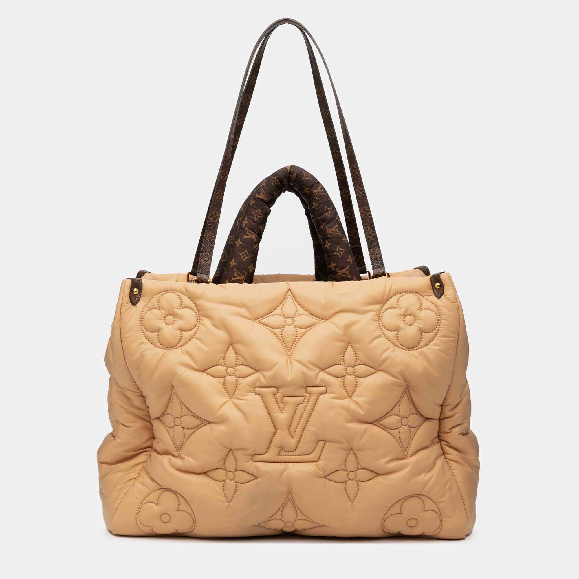 Pre Owned Louis Vuitton Brown Econyl Monogram Pillow OnTheGo GM