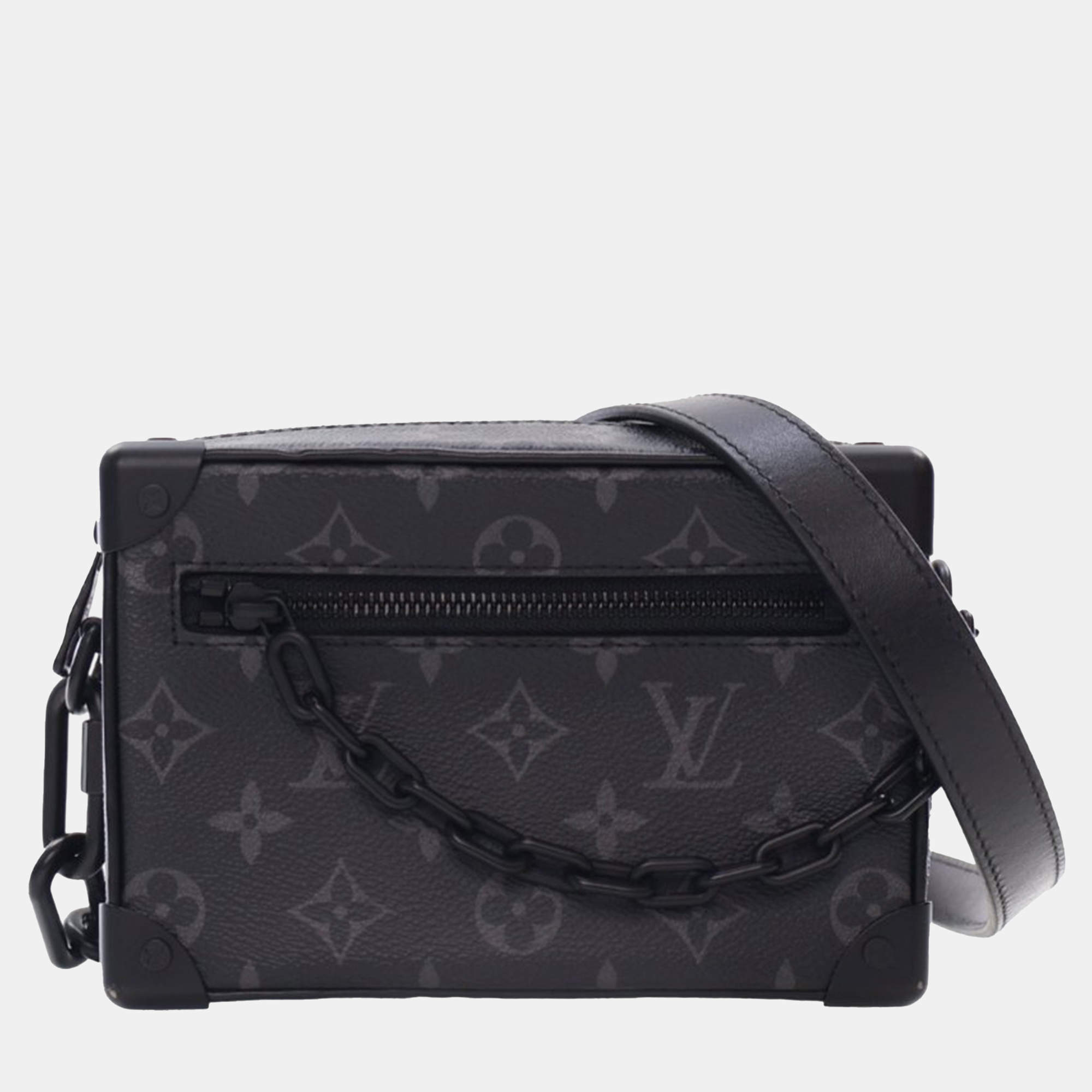 Pre Owned Louis Vuitton Black Monogram Eclipse Soft Trunk Wallet Crossbody