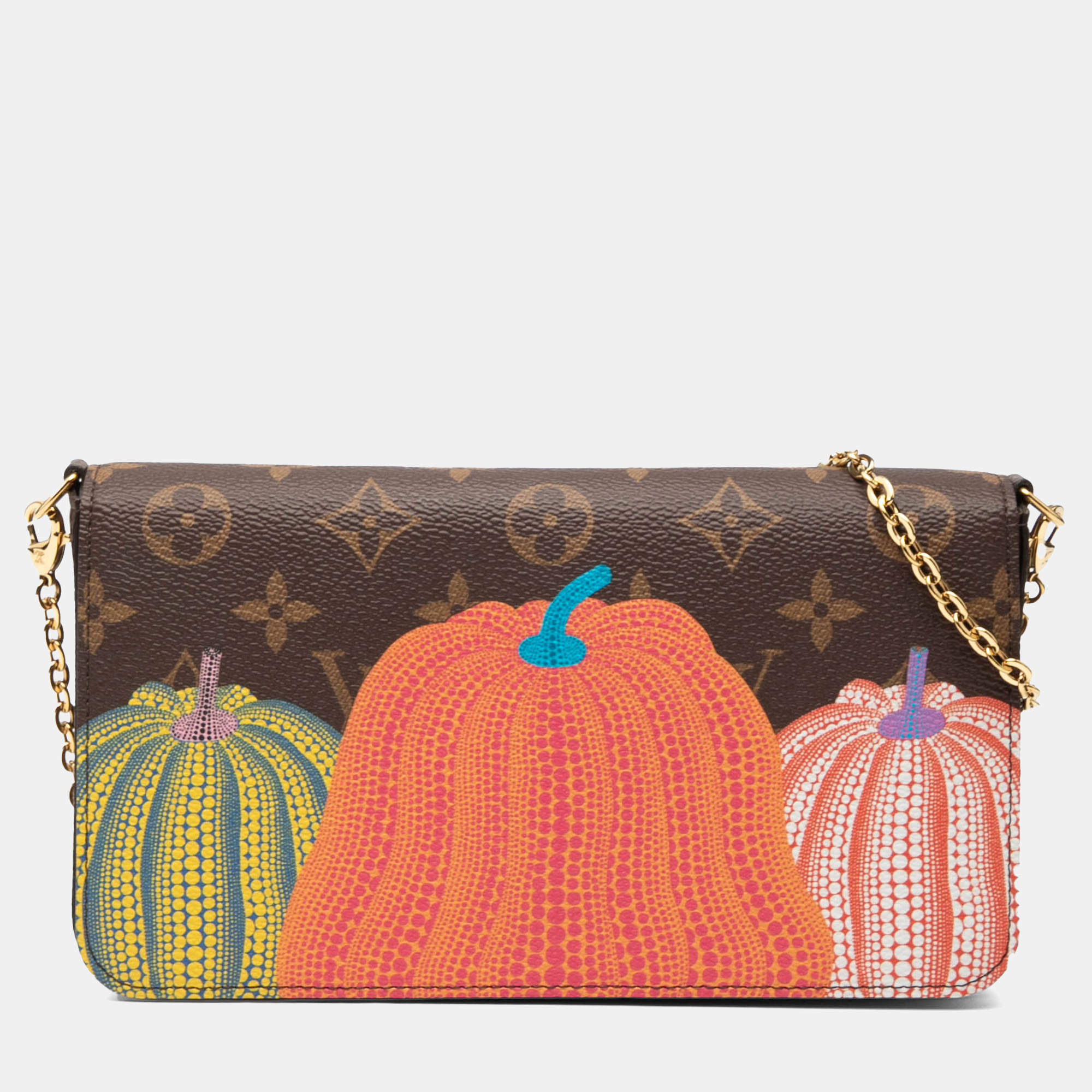 Pre Owned Louis Vuitton Brown Yayoi Kusama Monogram Pumpkins Pochette Felicie