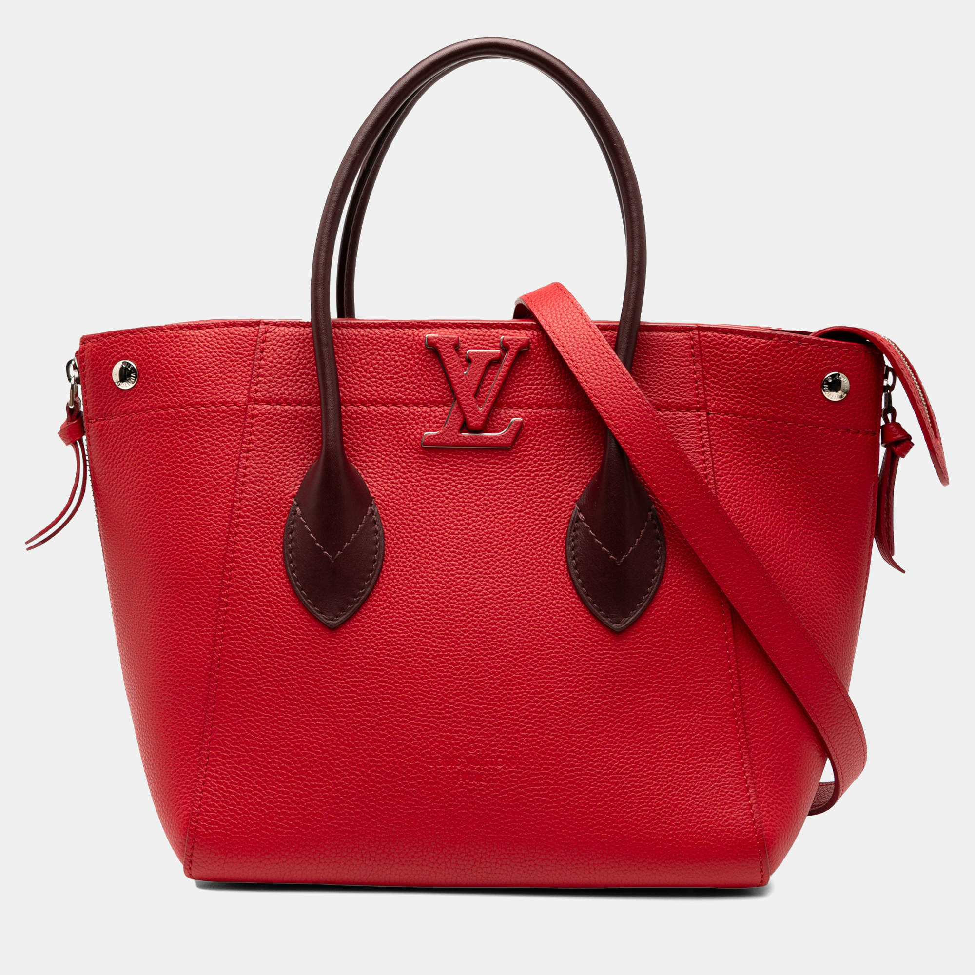 Pre Owned Louis Vuitton Red Calfskin Freedom Tote