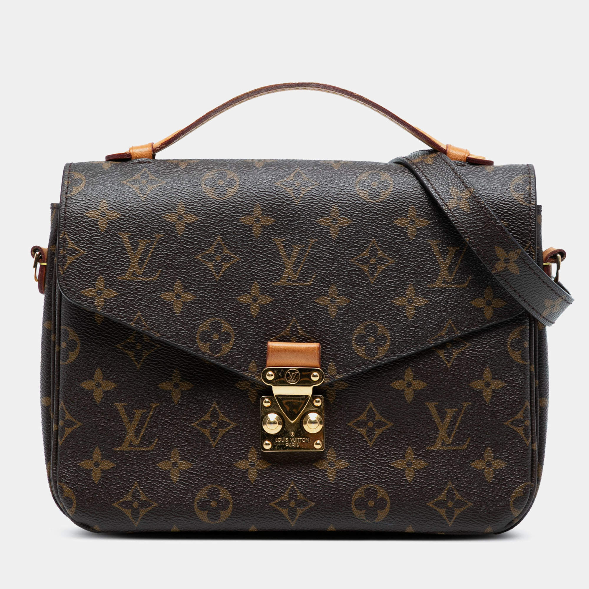 Pre Owned Louis Vuitton Brown Monogram Pochette Metis