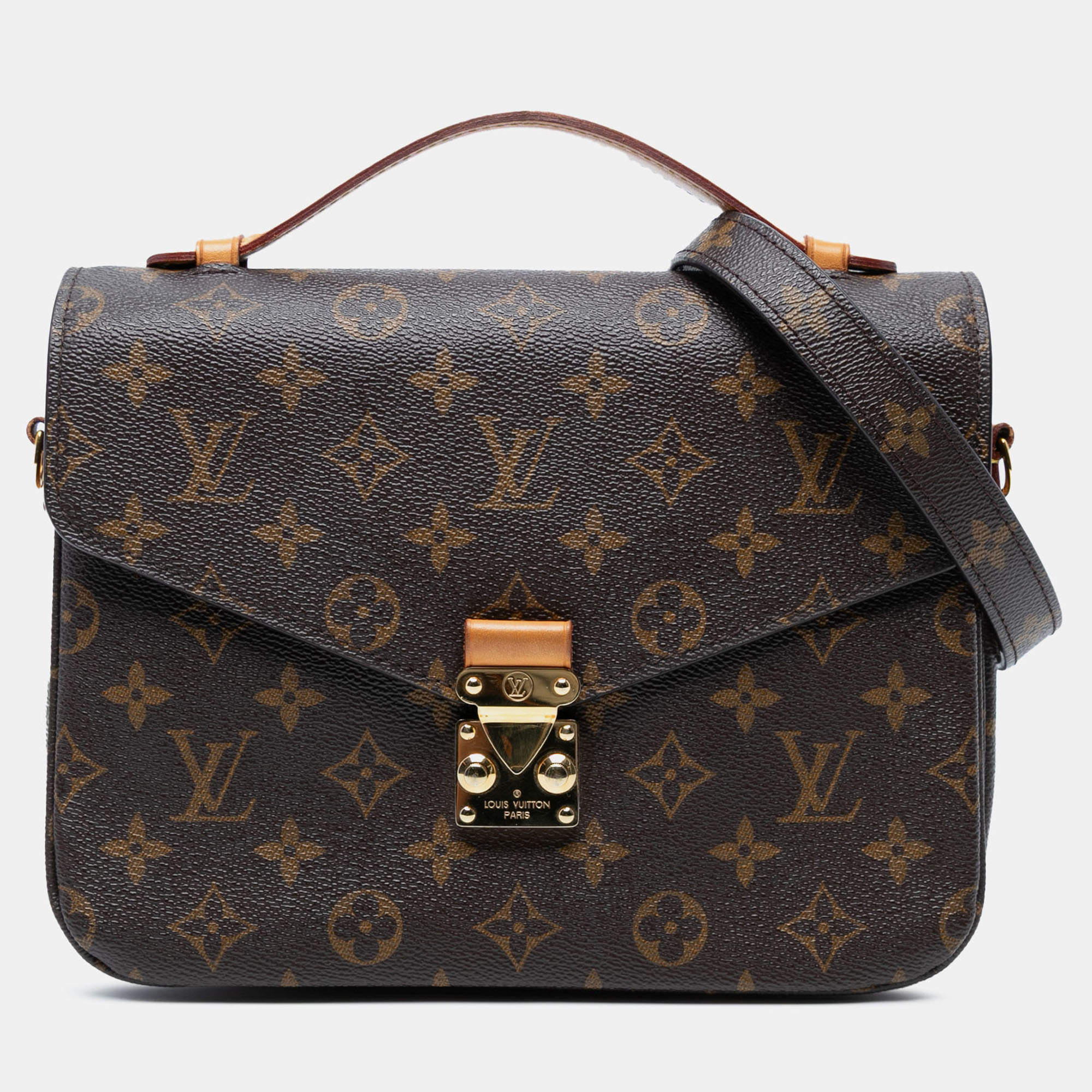 Pre Owned Louis Vuitton Brown Monogram Pochette Metis