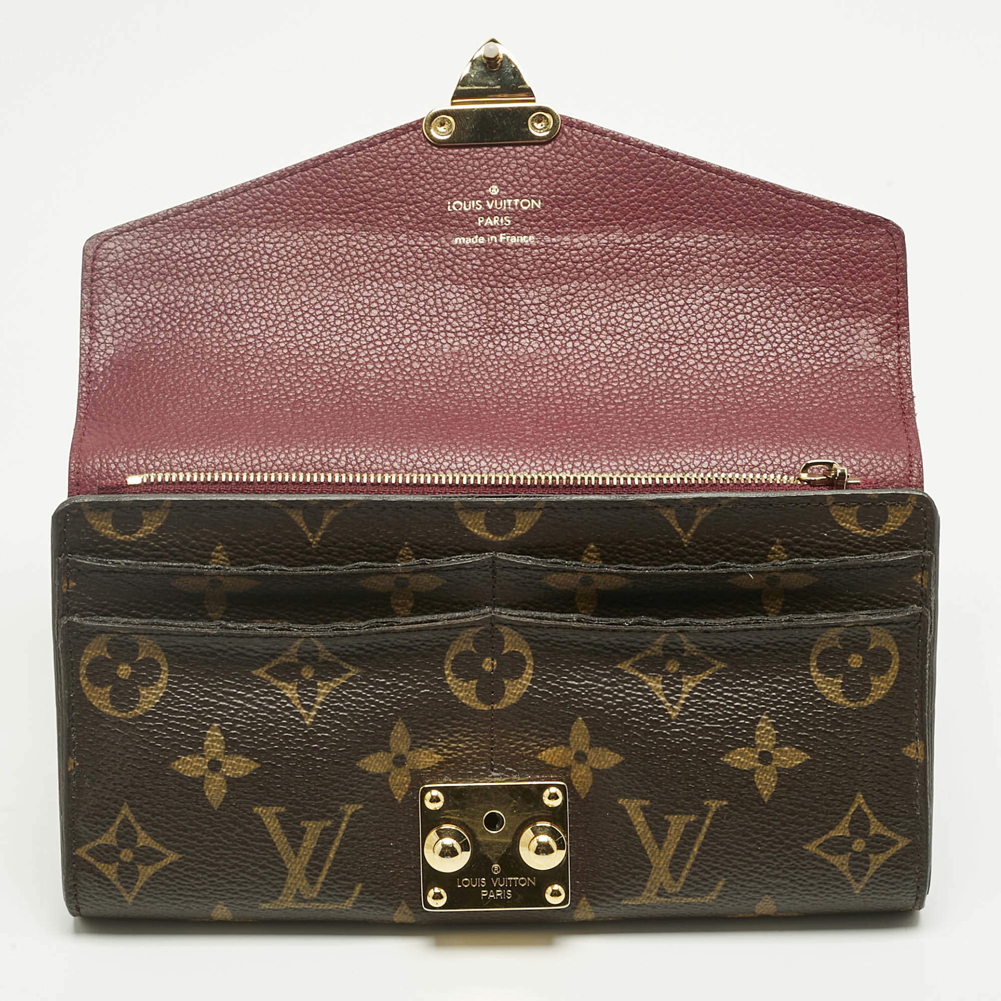 Pre Owned Louis Vuitton Aurore Monogram Canvas Pallas Wallet