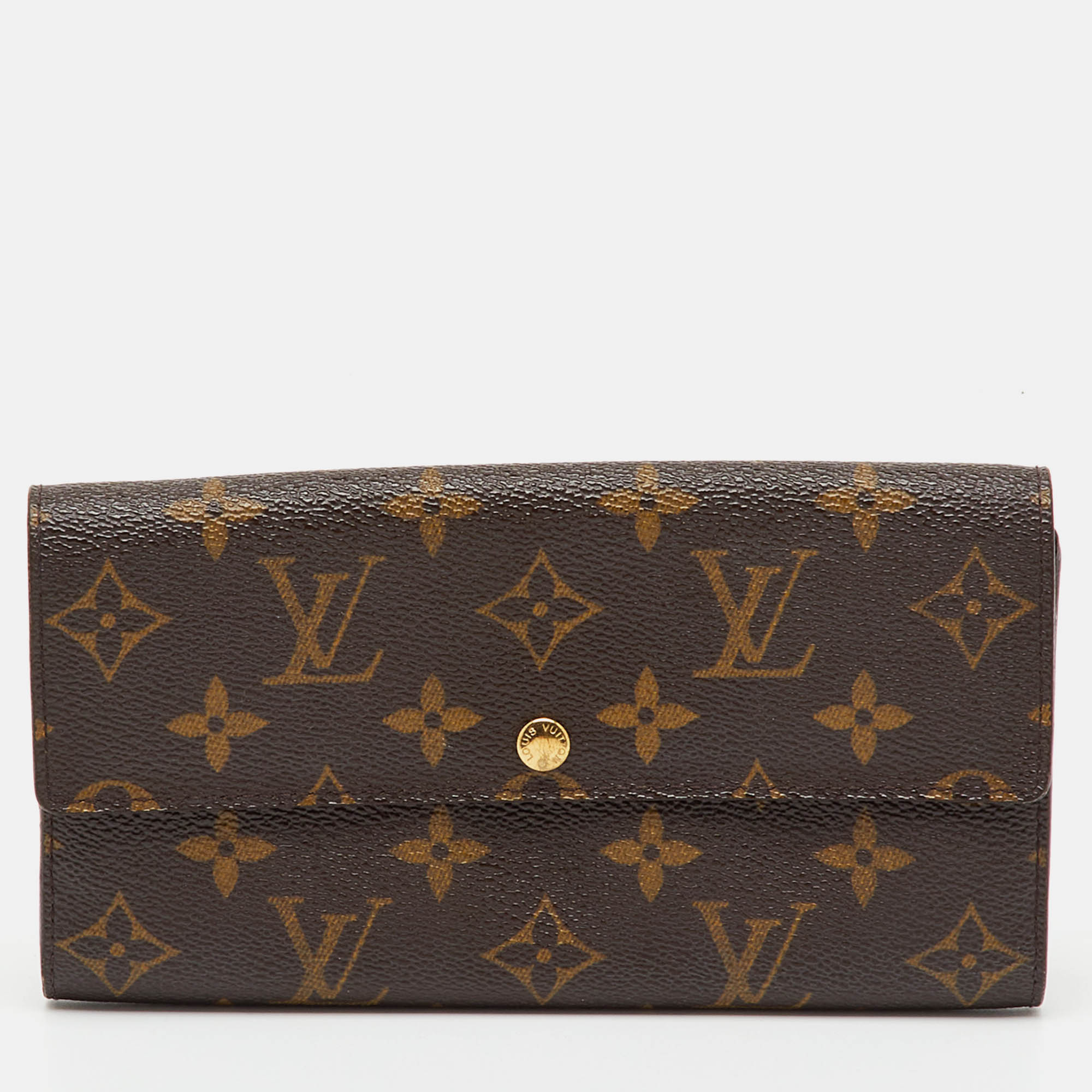 Pre Owned Louis Vuitton Monogram Canvas Sarah Long Wallet