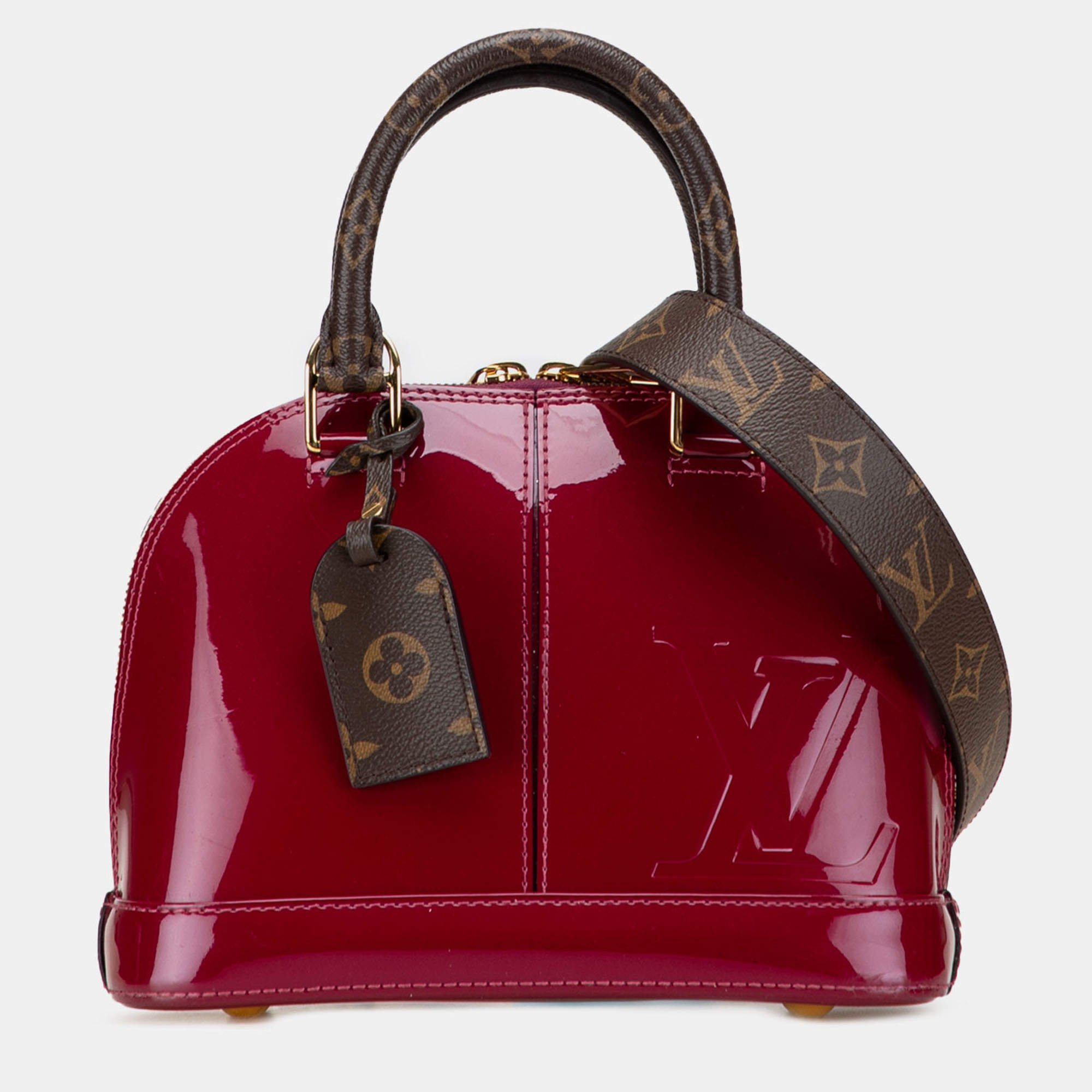 Pre Owned Louis Vuitton Purple Vernis Miroir Alma BB