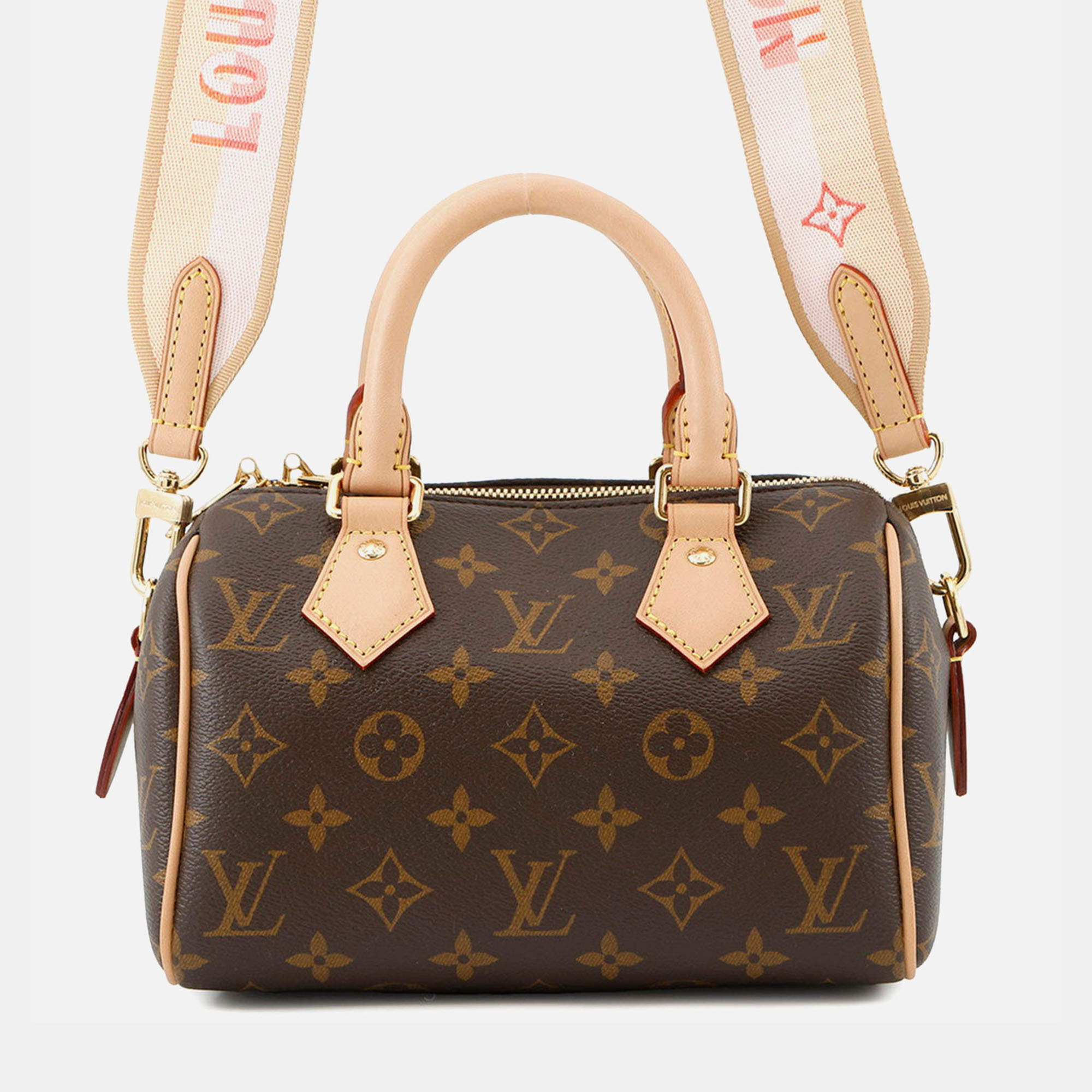 Pre Owned Louis Vuitton Speedy Bandouliere Brown Monogram Size 20