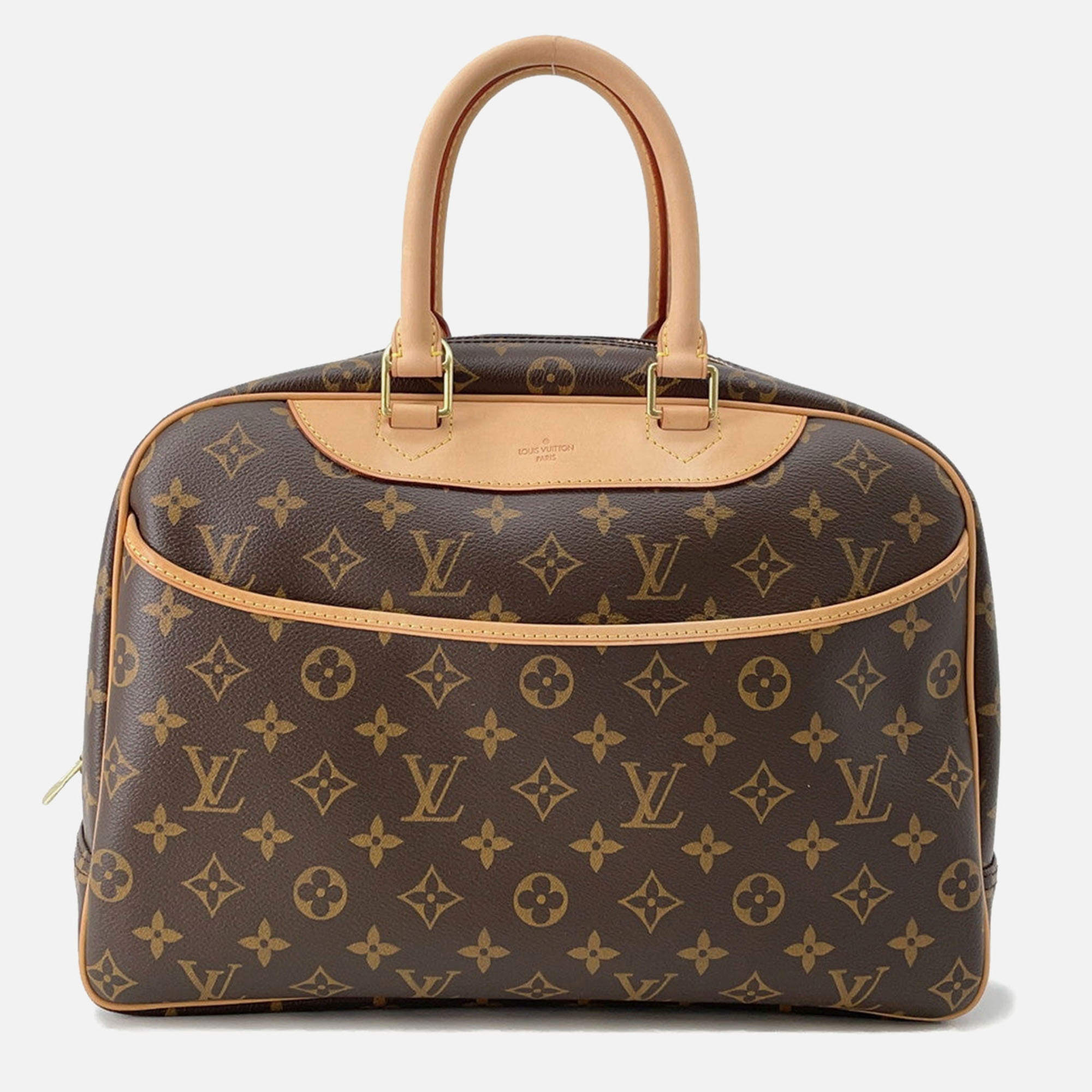 Pre Owned Louis Vuitton Deauville Bowling Vanity Brown Monogram