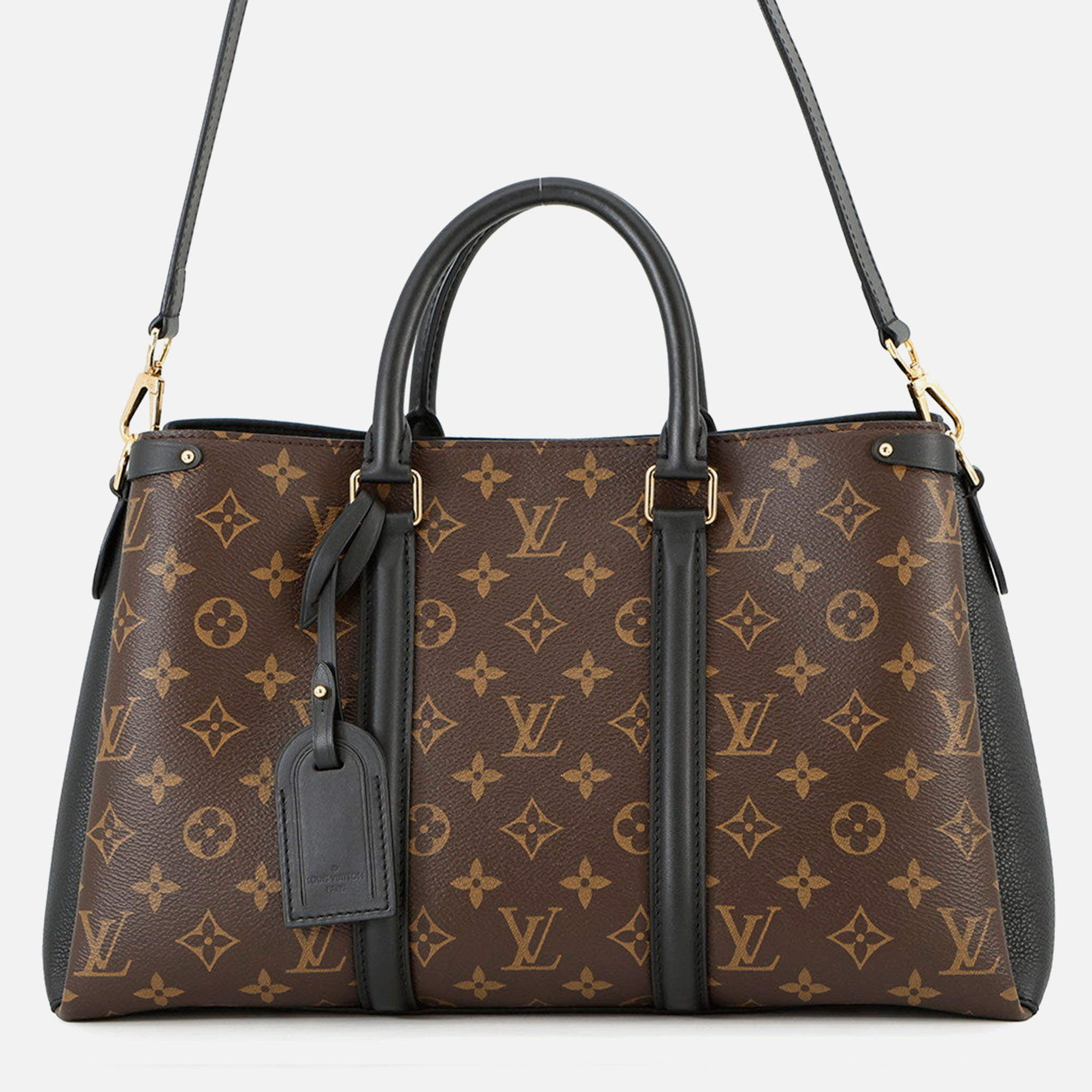 Pre Owned Louis Vuitton Soufflot Nv Noir Monogram Macassar Canvas Size Mm