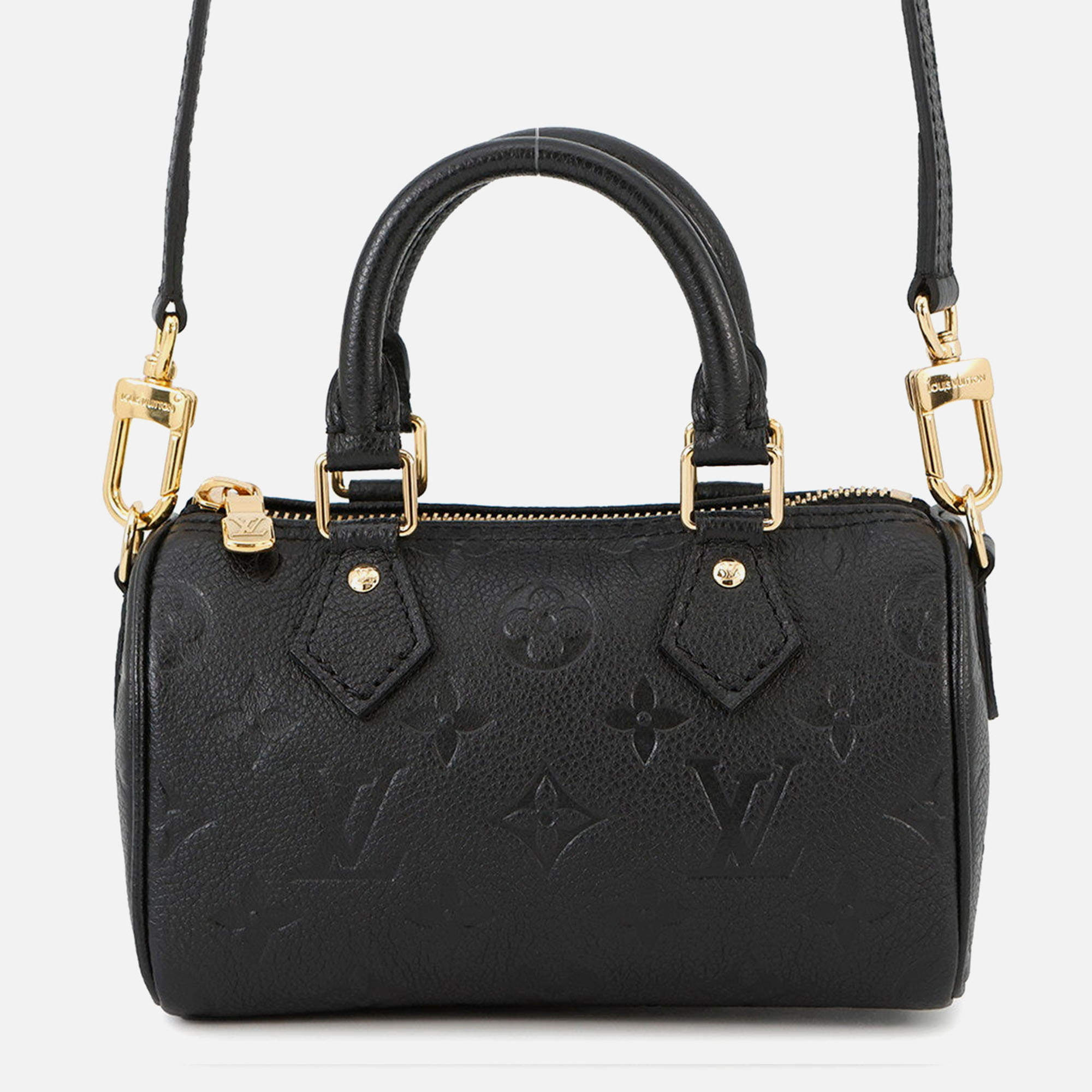 Pre Owned Louis Vuitton Nano Speedy Noir Monogram Empreinte Leather