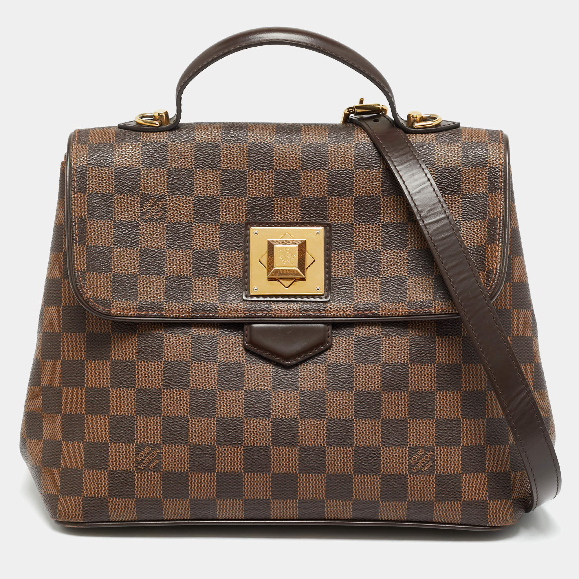 Pre Owned Louis Vuitton Damier Ebene Canvas Bergamo MM Bag