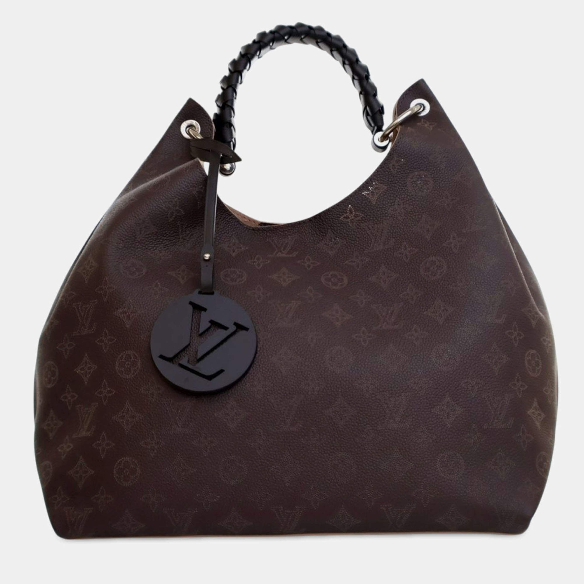 Pre Owned Louis Vuitton Brown Monogram Mahina Carmel Hobo
