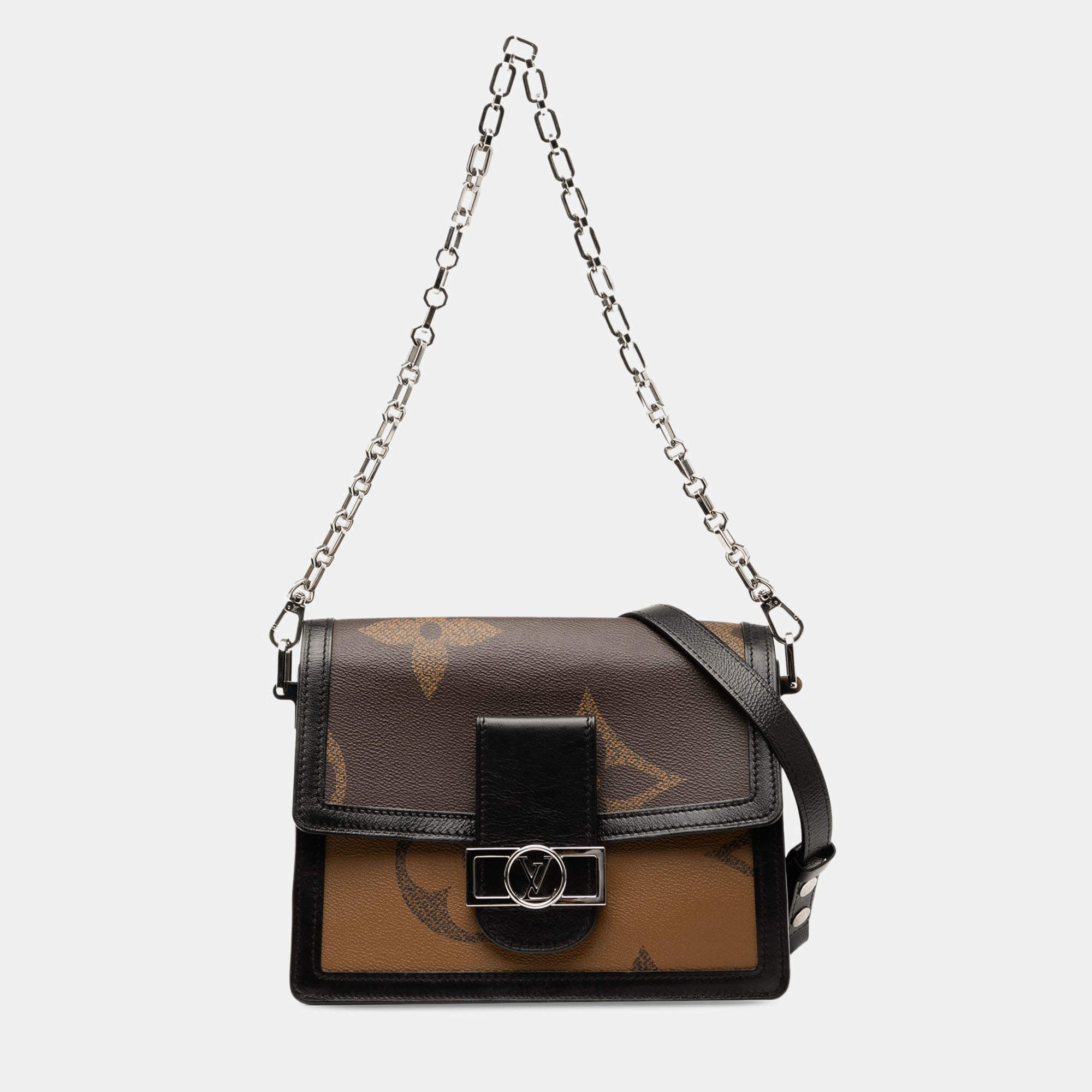 Pre Owned Louis Vuitton Brown Monogram Reverse Giant Dauphine MM