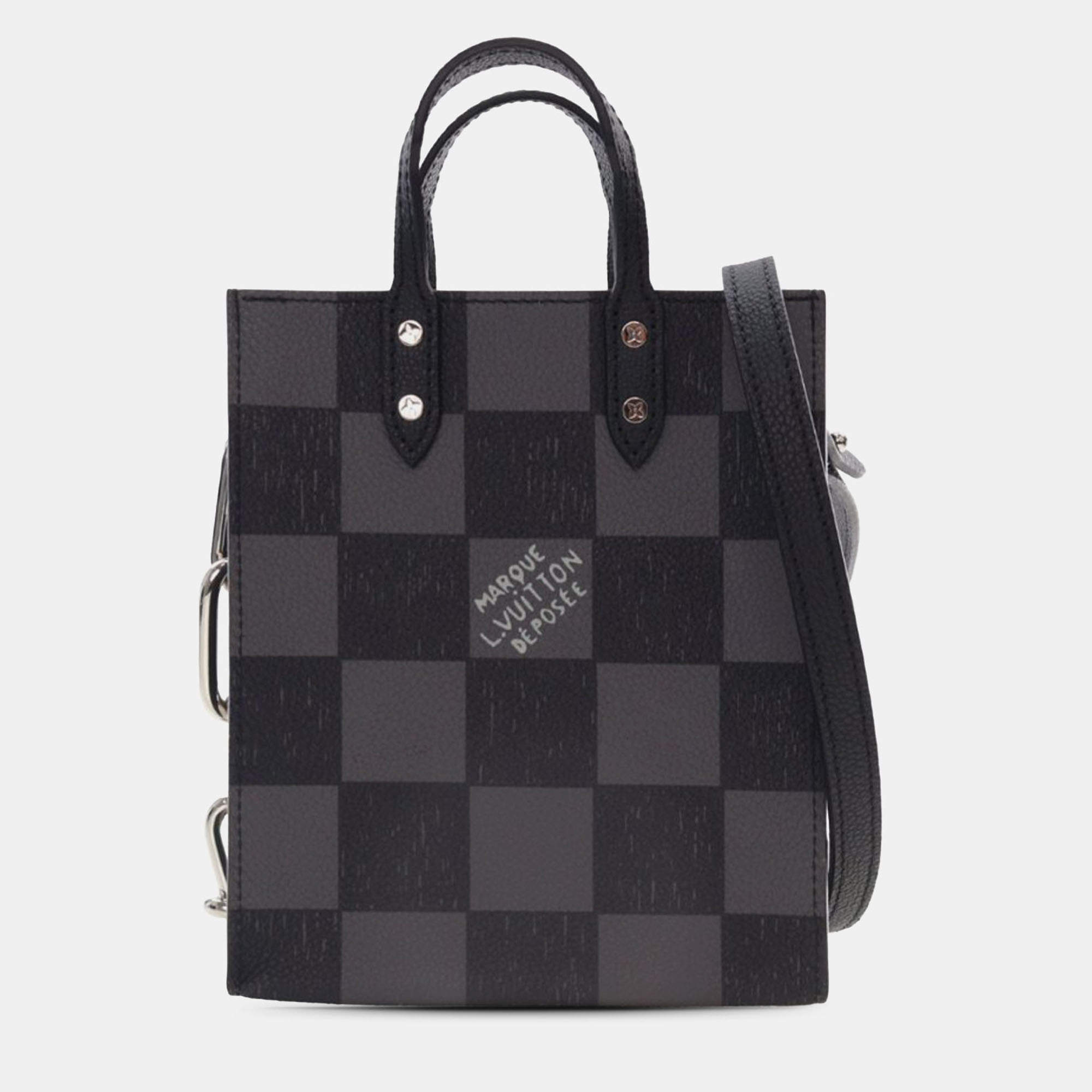 Pre Owned Louis Vuitton Sac Plat XS Damier Canvas Tote Bag