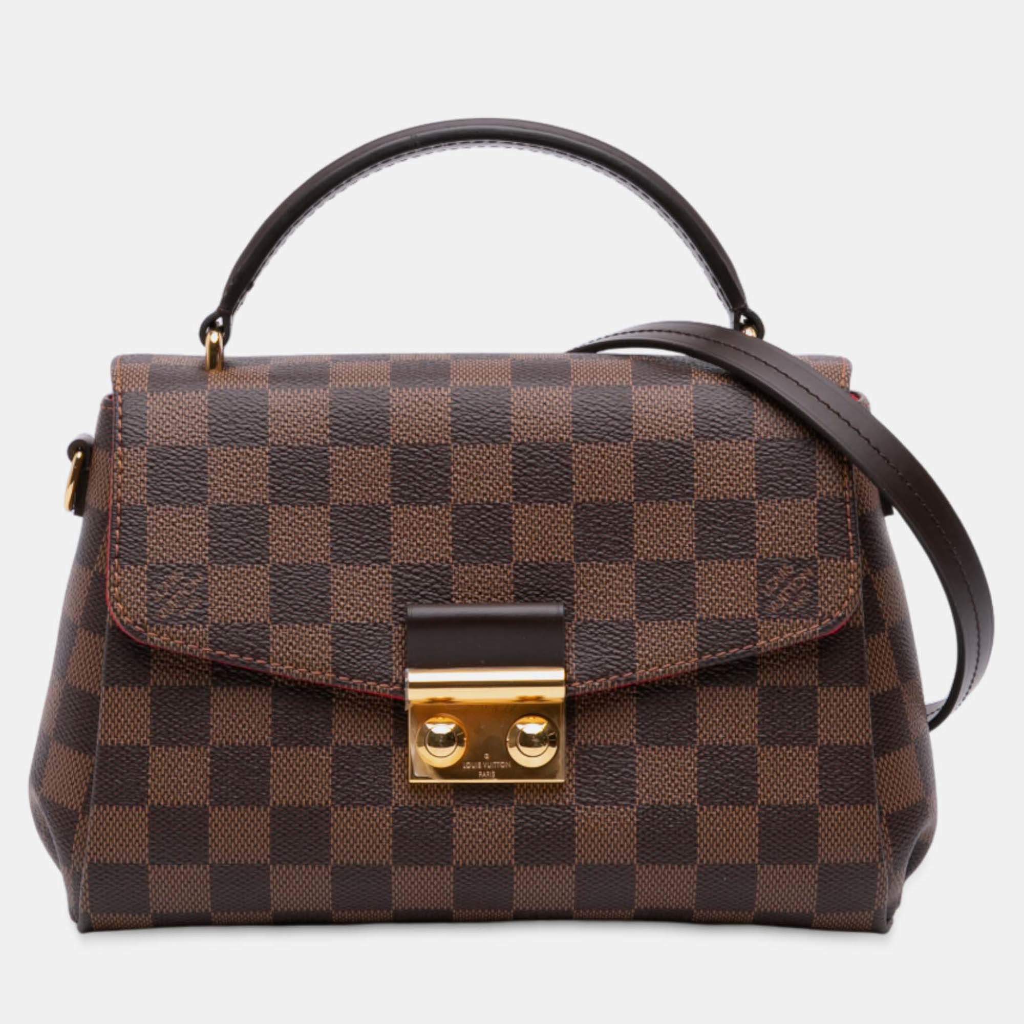 Pre Owned Louis Vuitton Brown Damier Ebene Croisette