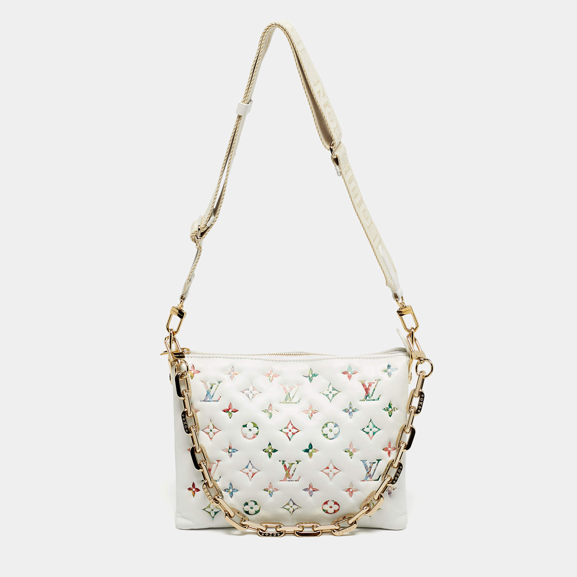 Pre Owned Louis Vuitton Monogram Garden Embossed Leather Coussin PM Bag