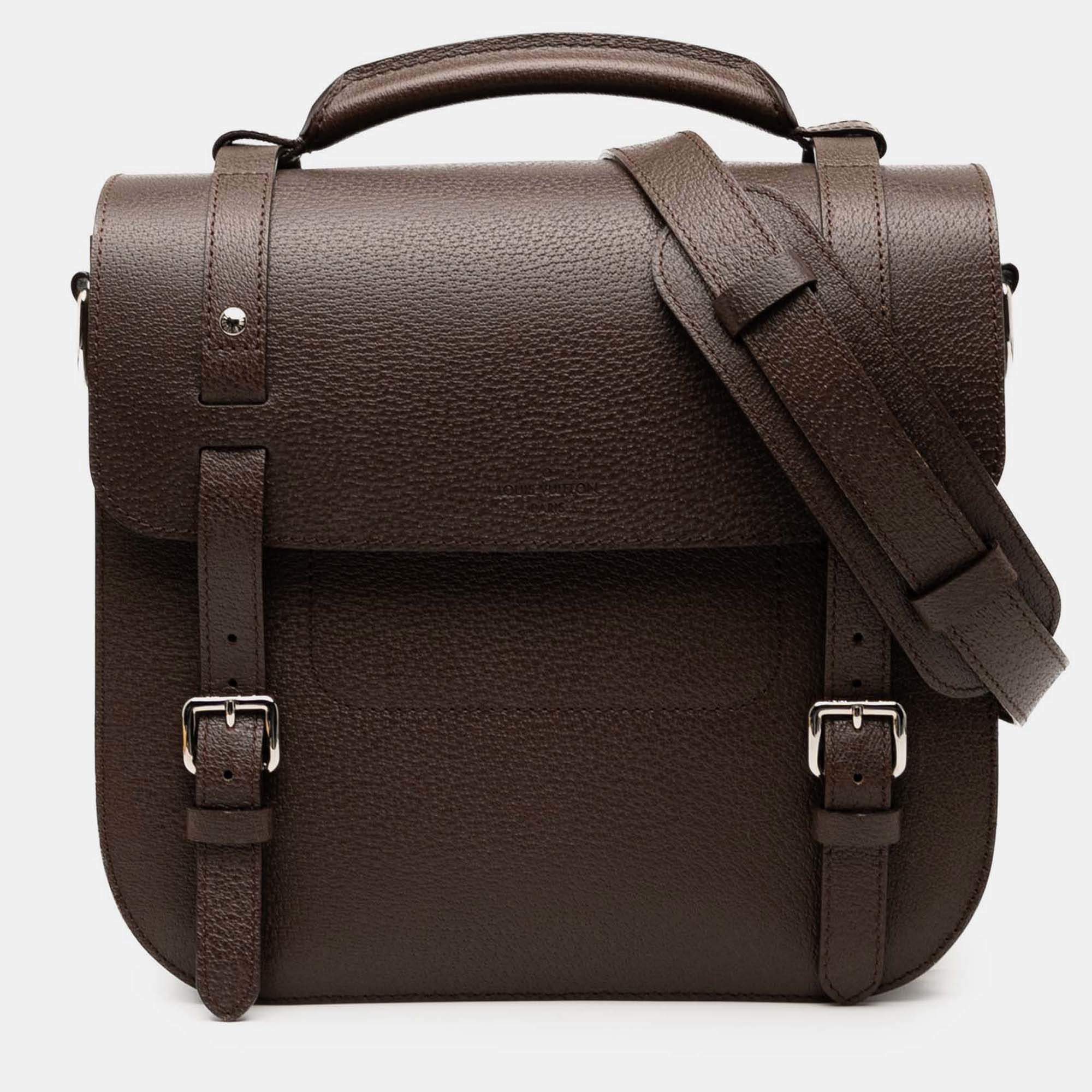 Pre Owned Louis Vuitton Brown Pigskin Samara Reporter Bag