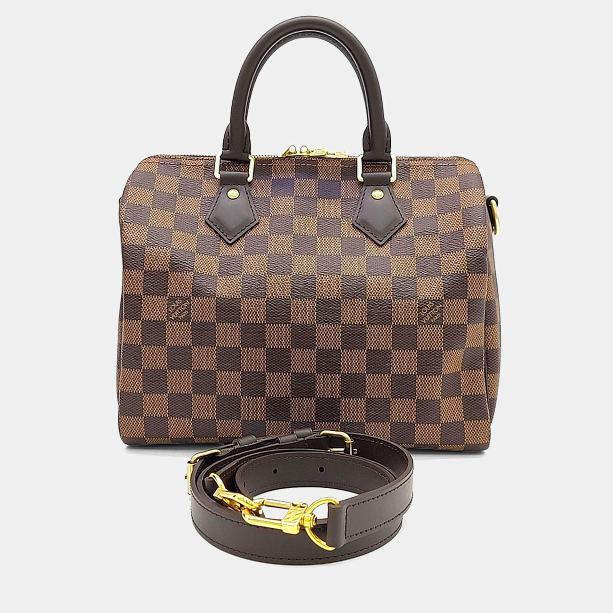 Pre Owned Louis Vuitton Brown PVC Damier Bandouliere Speedy 25