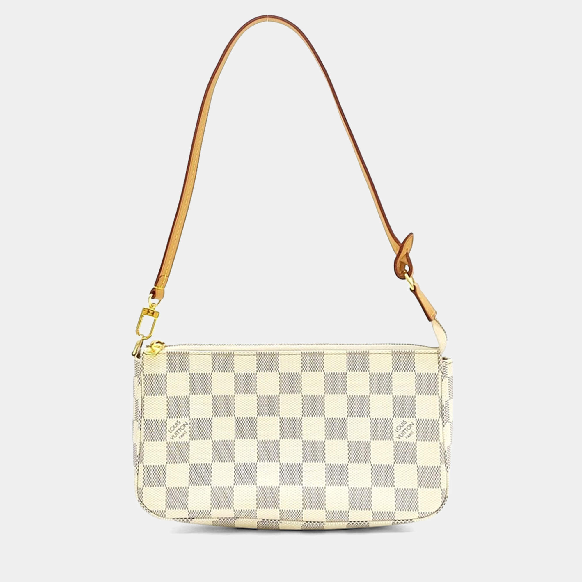 Pre Owned Louis Vuitton Grey White PVC Azur Pochette Accessoires NM