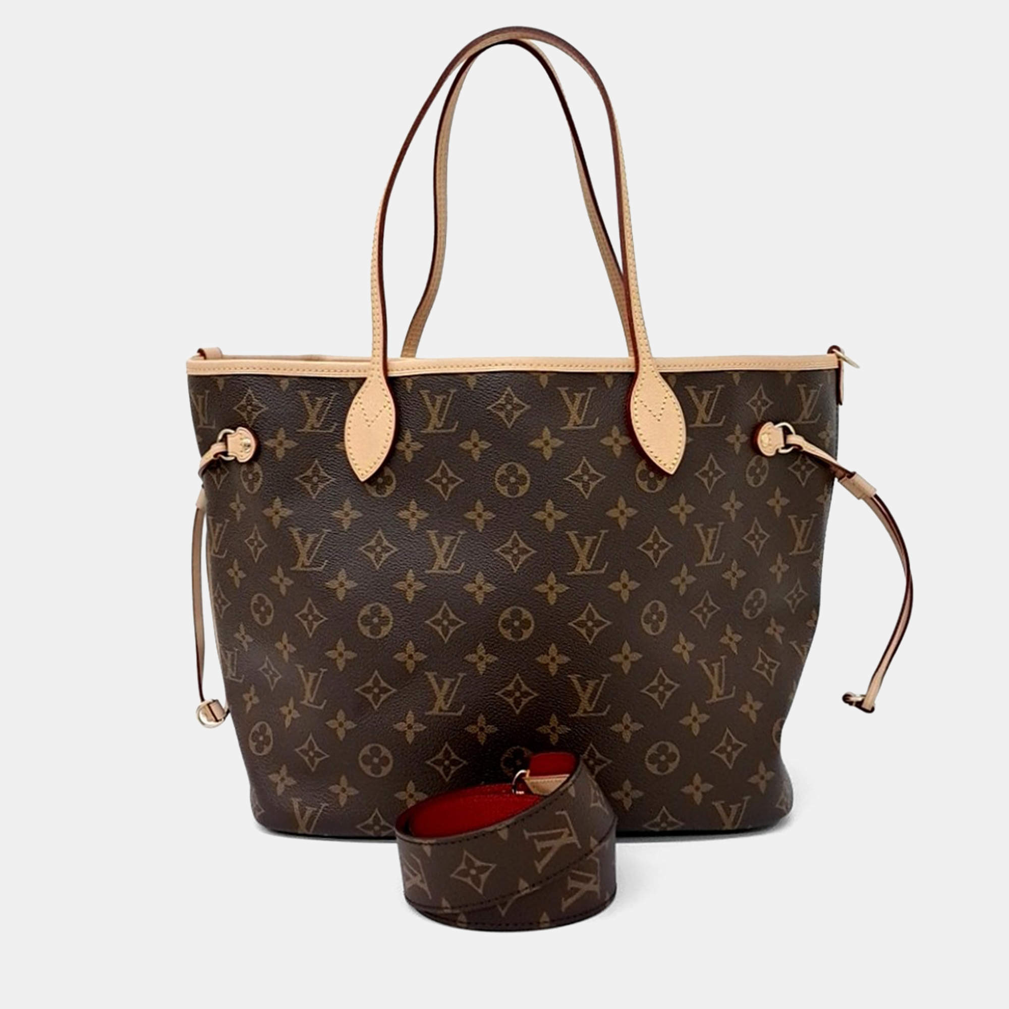 Pre Owned Louis Vuitton Brown PVC Monogram Neverfull Inside Out MM