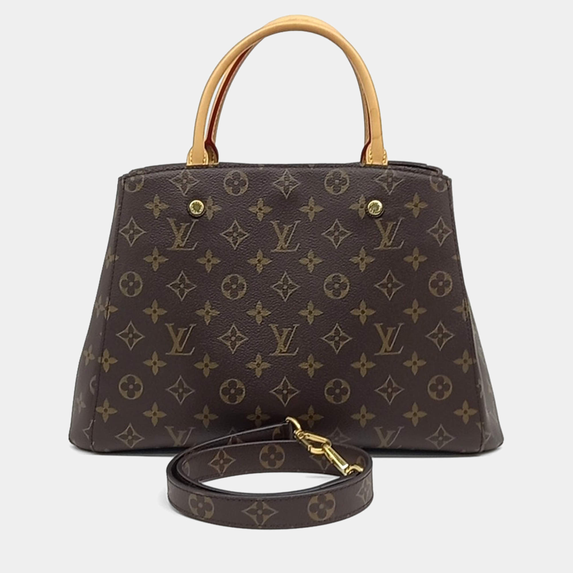 Pre Owned Louis Vuitton Brown Leather Montaigne MM