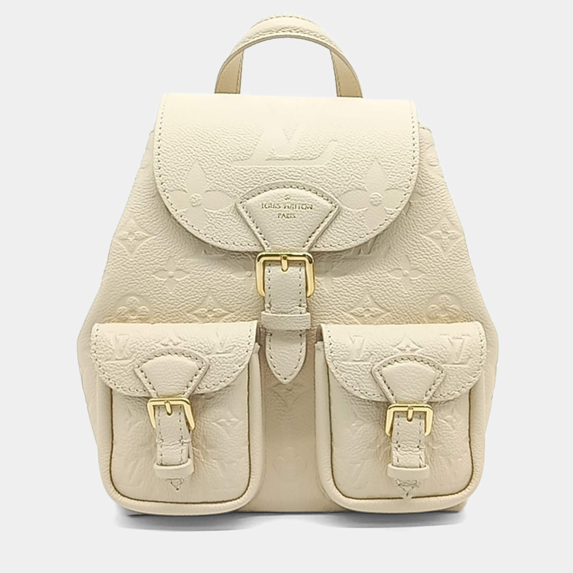 Pre Owned Louis Vuitton White Leather Empreinte Backup Backpack