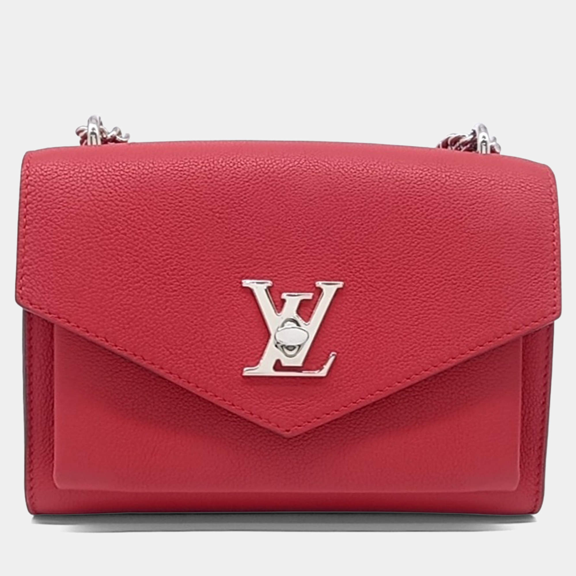 Pre Owned Louis Vuitton Red Leather My Lock Me BB