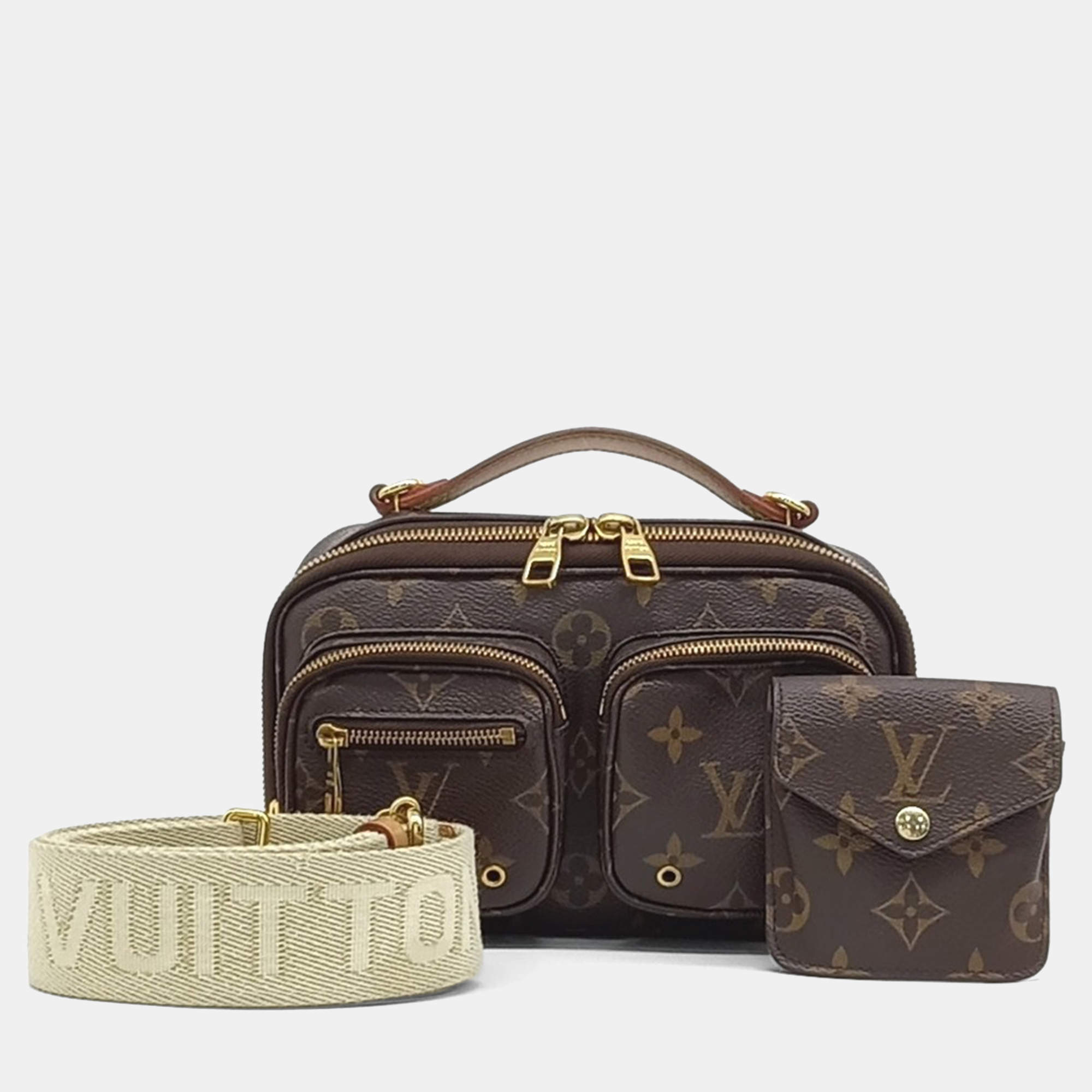 Pre Owned Louis Vuitton Brown Canvas Utility Crossbody Bag