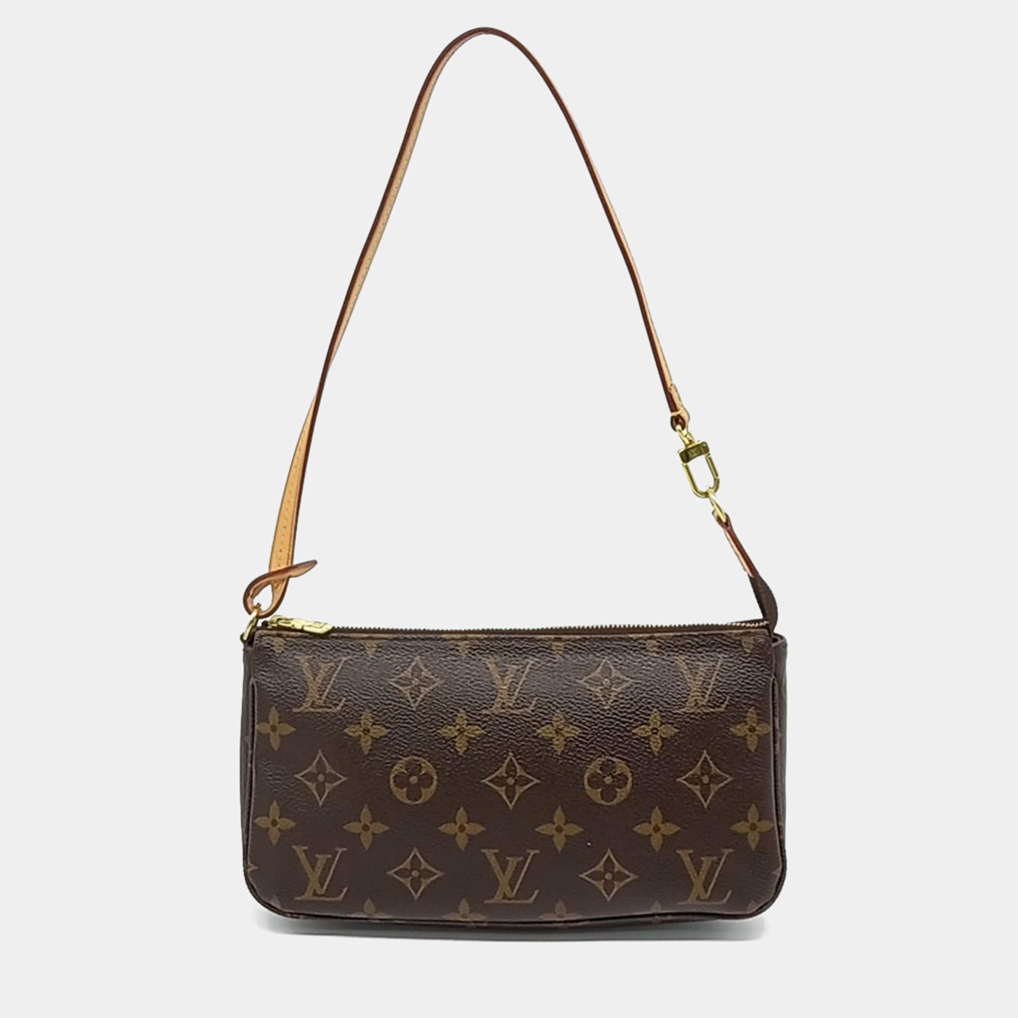 Pre Owned Louis Vuitton Brown Canvas Monogram Pochette Accessoires NM