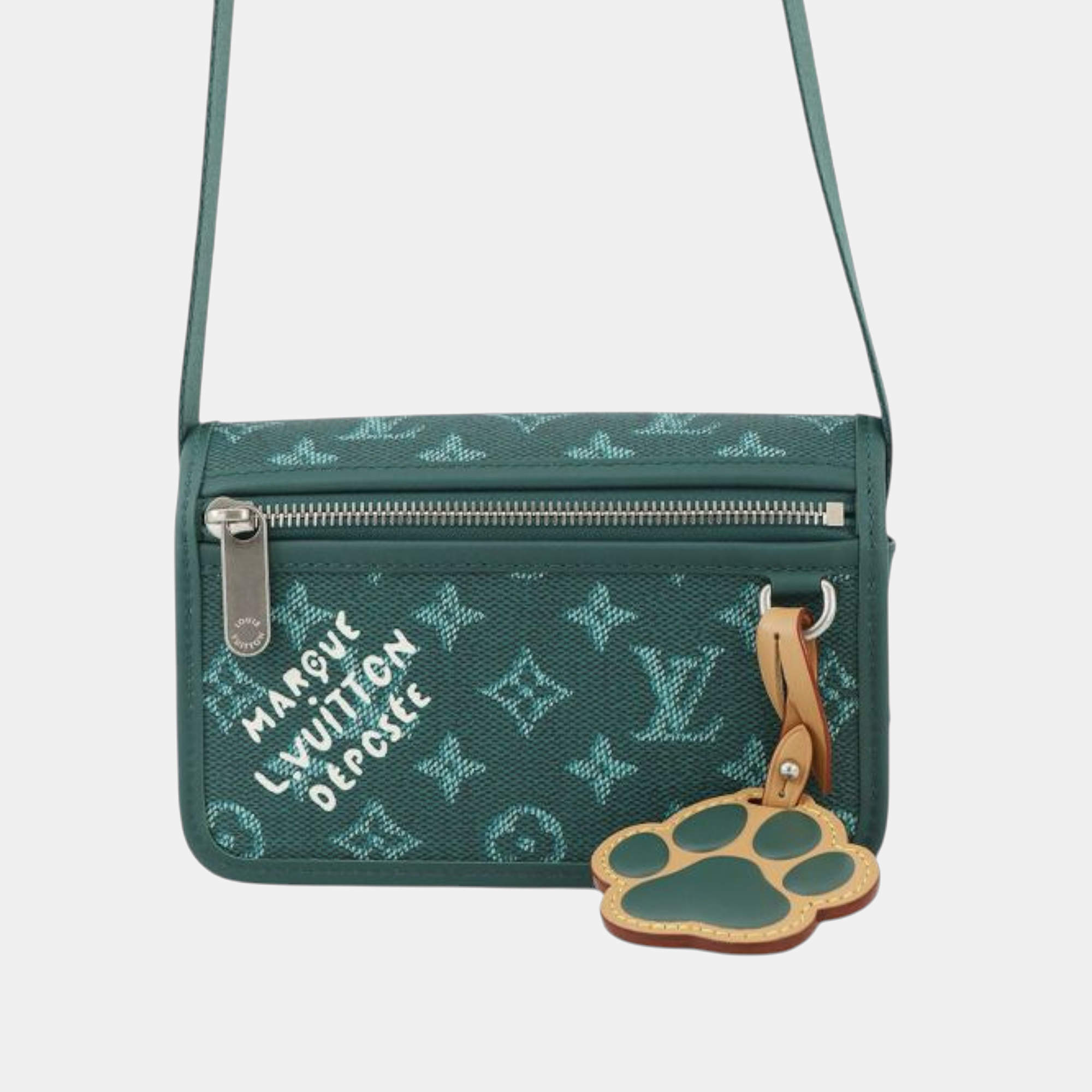 Pre Owned Louis Vuitton Green Monogram Heritage Bosphore Wearable Wallet