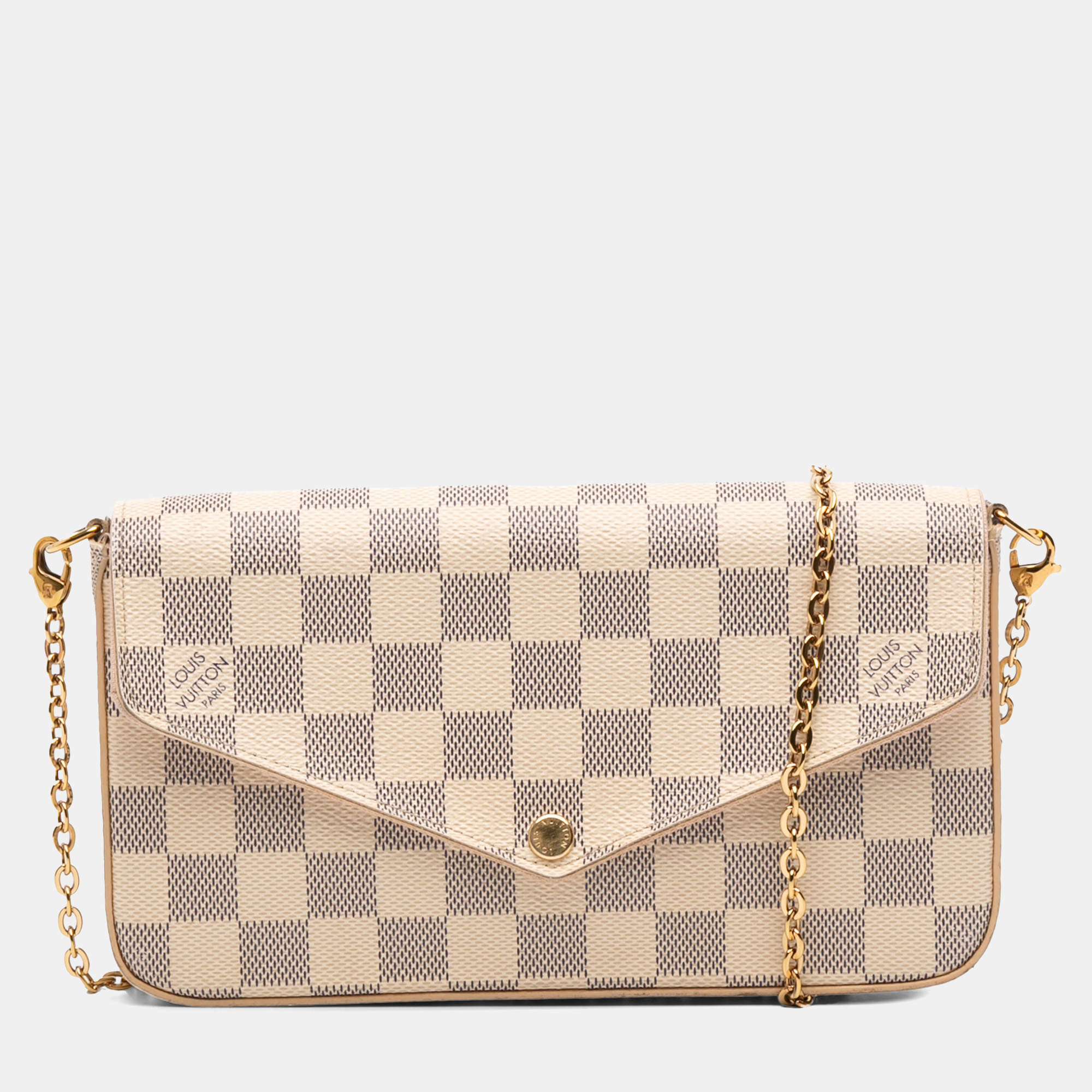Pre Owned Louis Vuitton White Damier Azur Pochette Felicie