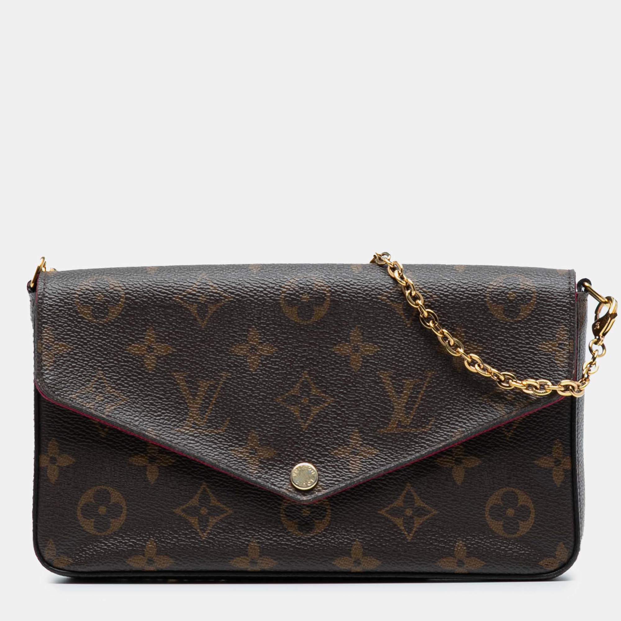 Pre Owned Louis Vuitton Brown Monogram Pochette Felicie