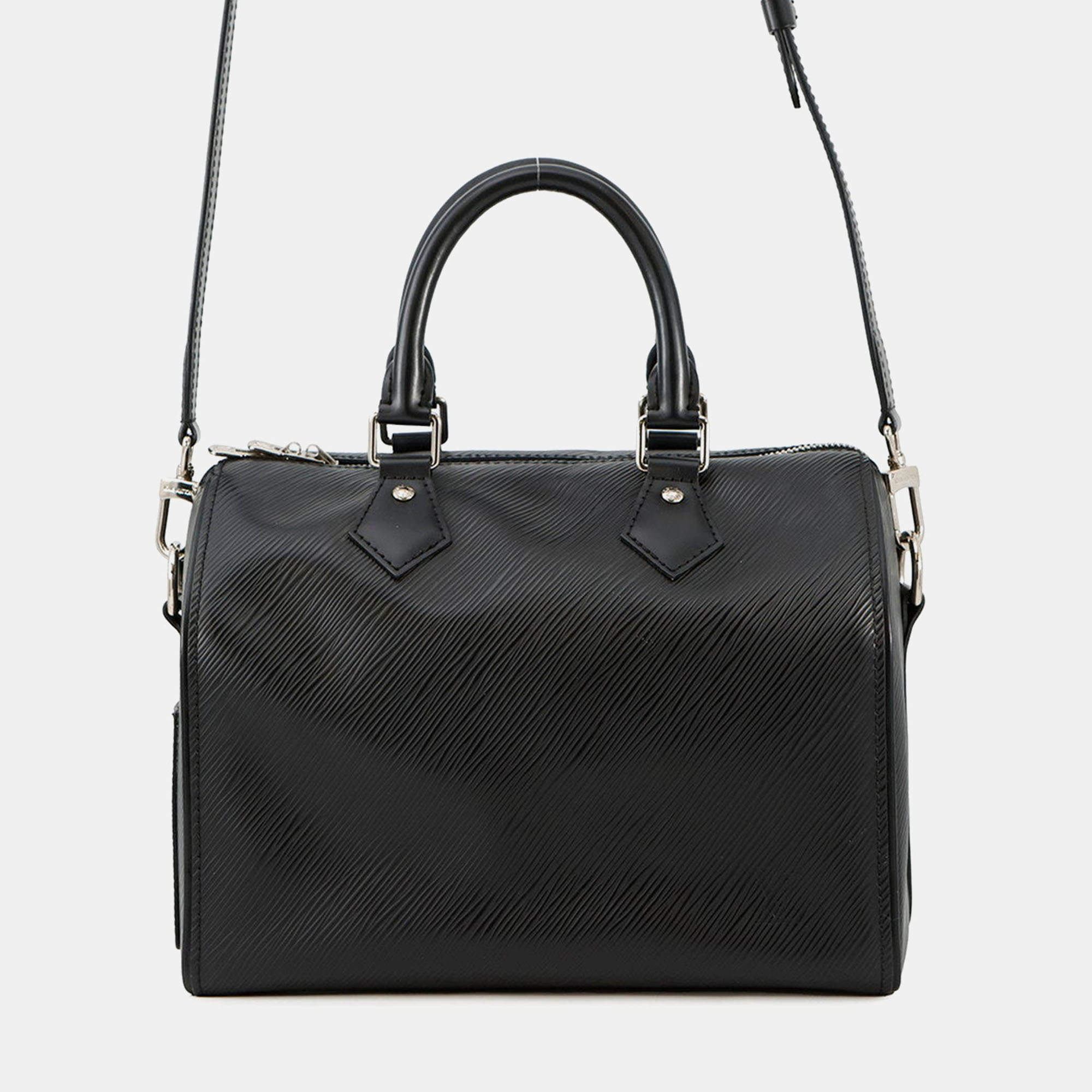 Pre Owned Louis Vuitton Speedy Bandouliere Noir Epi Leather Size 25