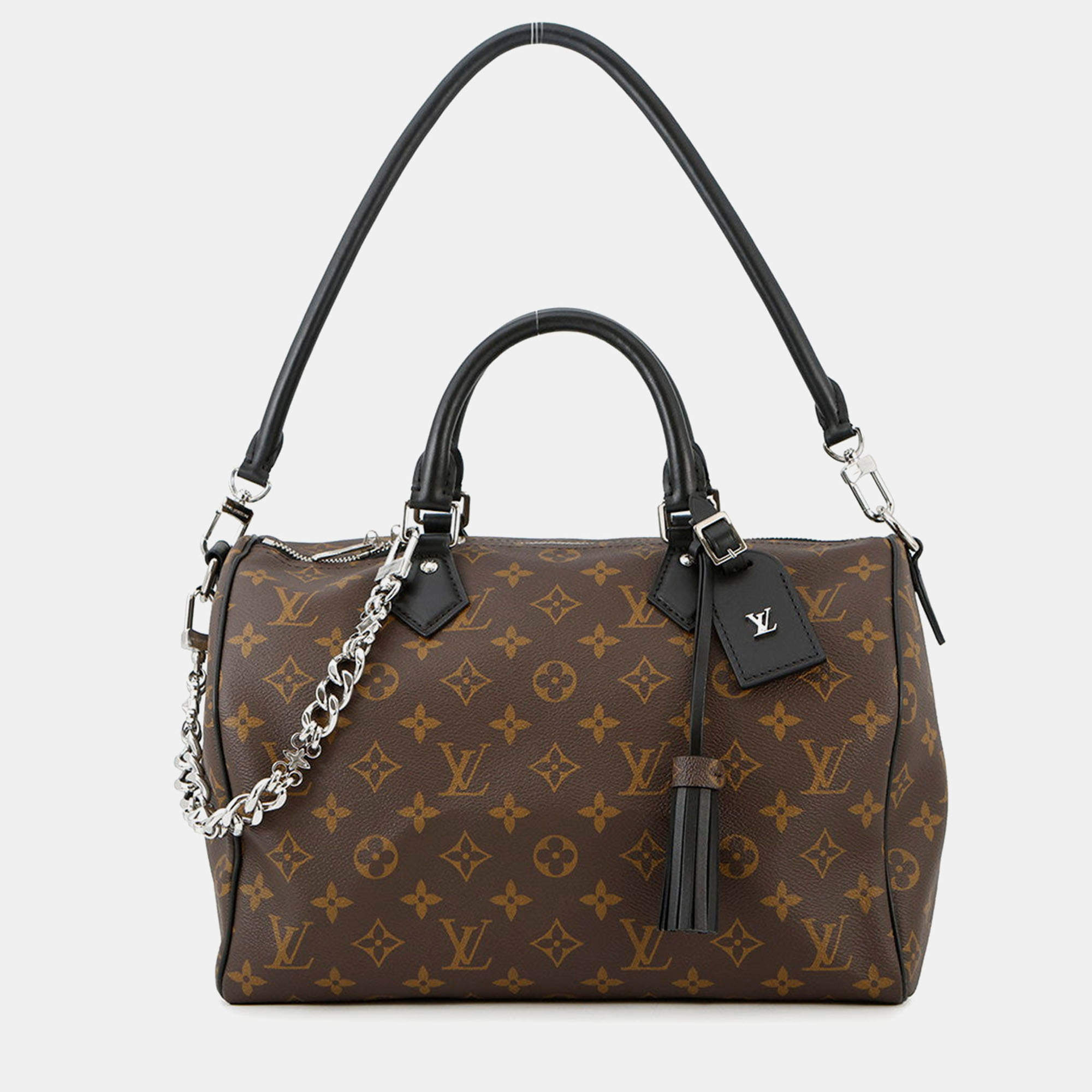 Pre Owned Louis Vuitton Speedy Bandouliere Soft Noir Monogram Size 30