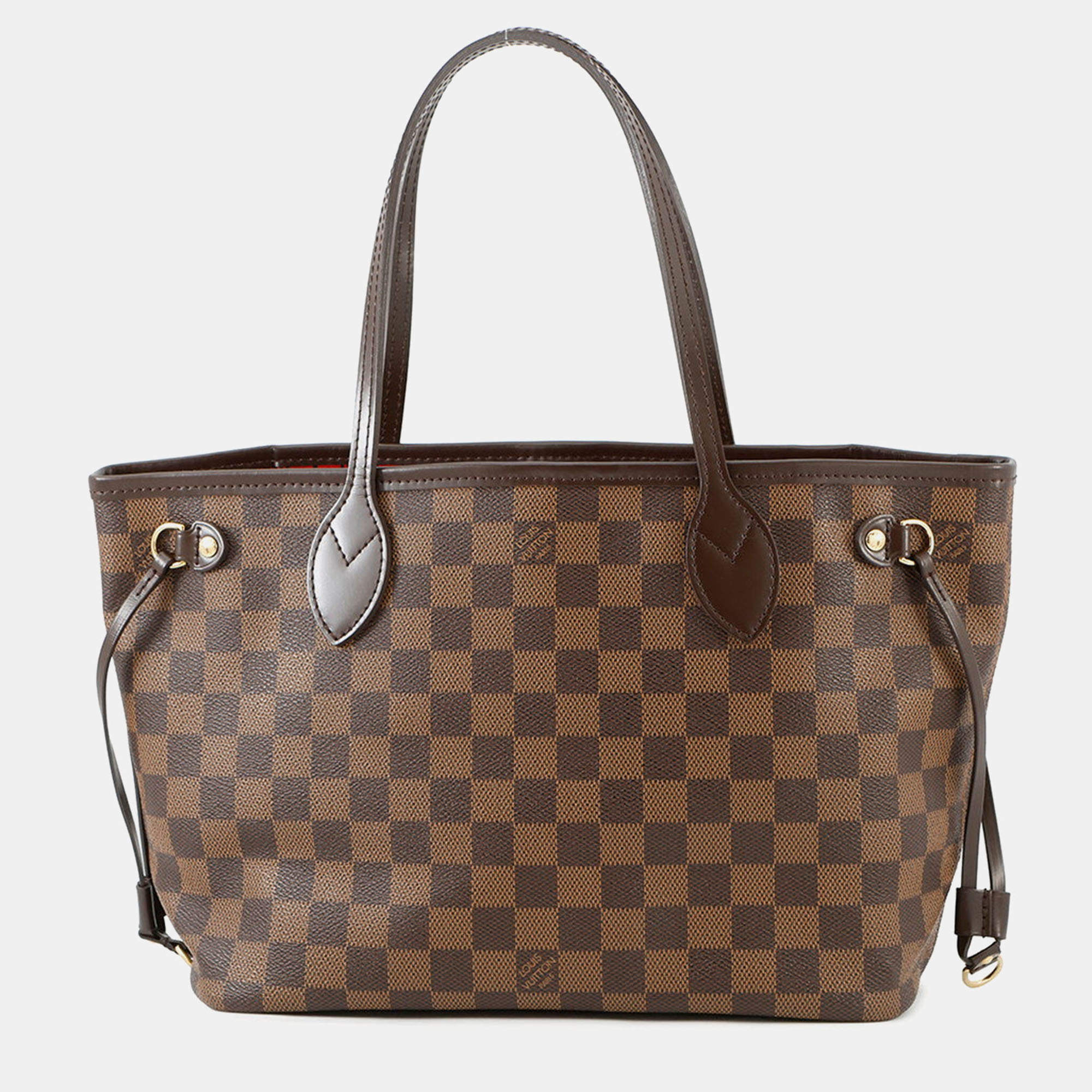 Pre Owned Louis Vuitton Neverfull Brown/Red Damier Ebene Canvas Size Pm