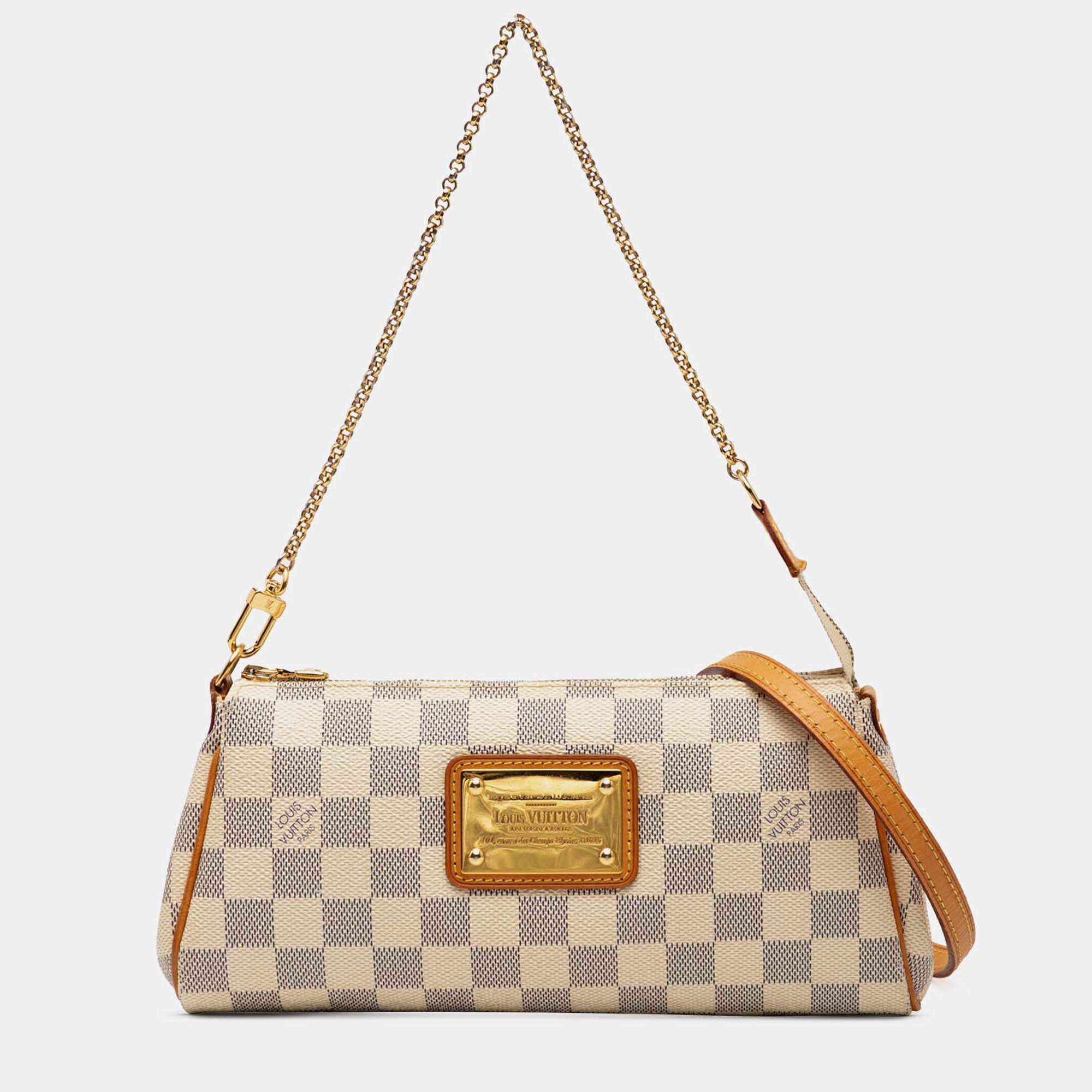 Pre Owned Louis Vuitton White Damier Azur Eva