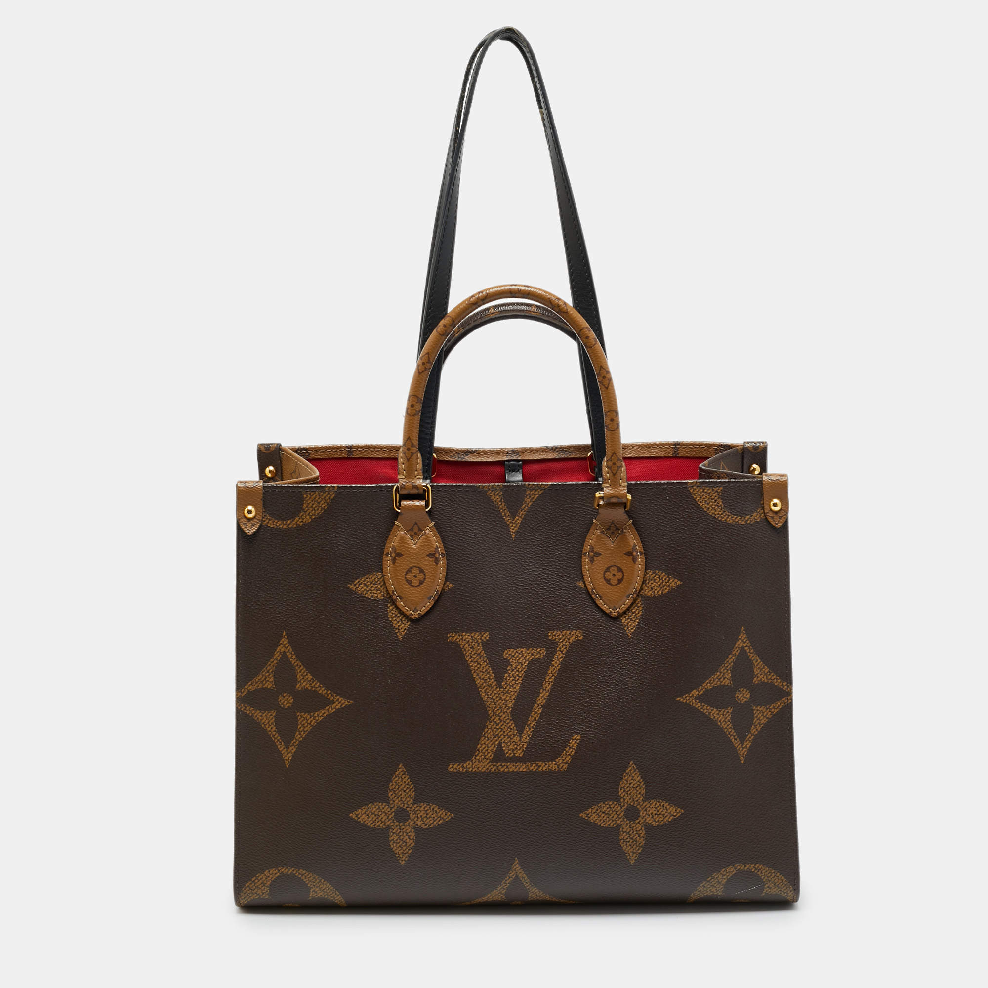Pre Owned Louis Vuitton OnTheGo MM Reverse Monogram Canvas Giant Bag