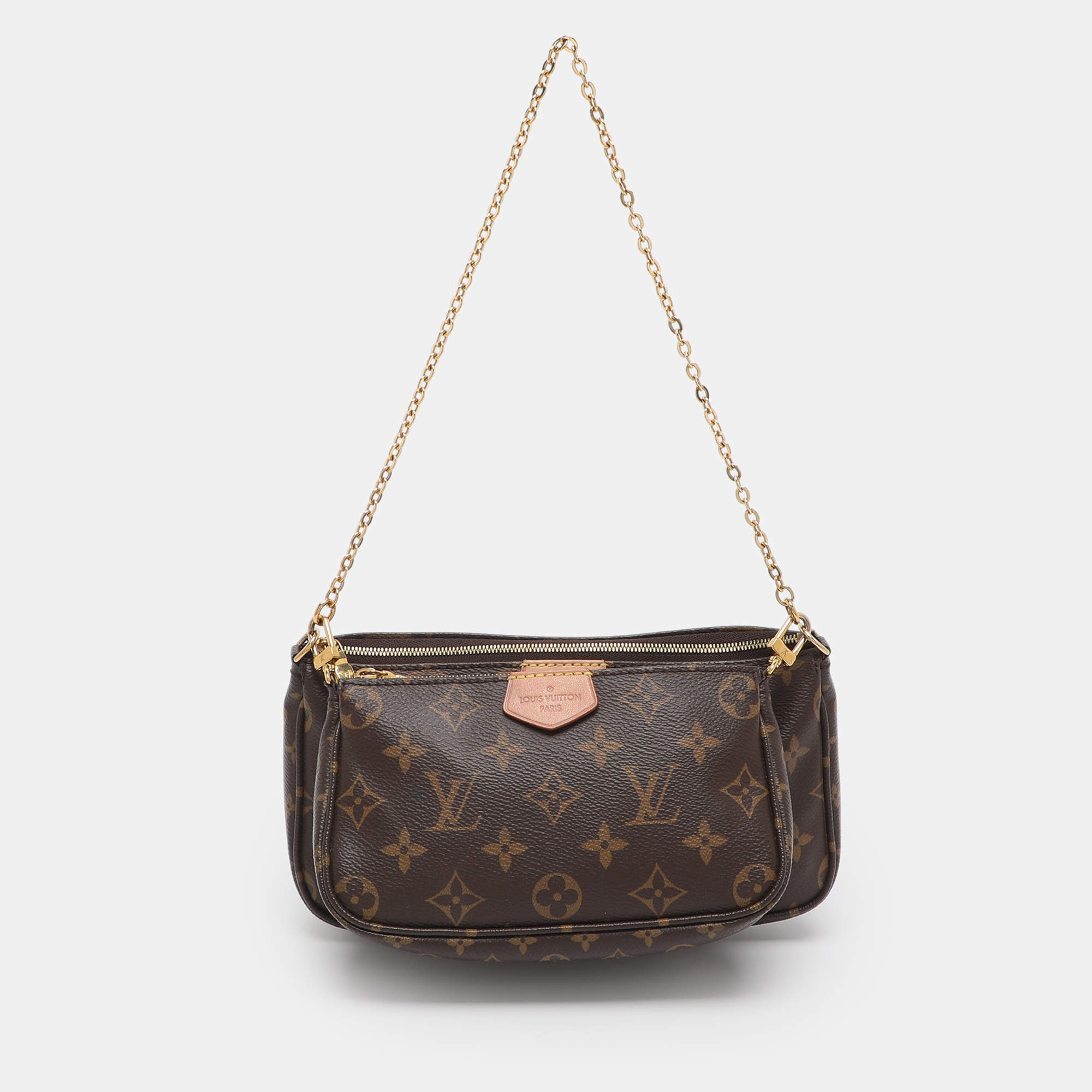 Pre Owned Louis Vuitton Multi Pochette Accessories Brown Monogram Canvas Bag